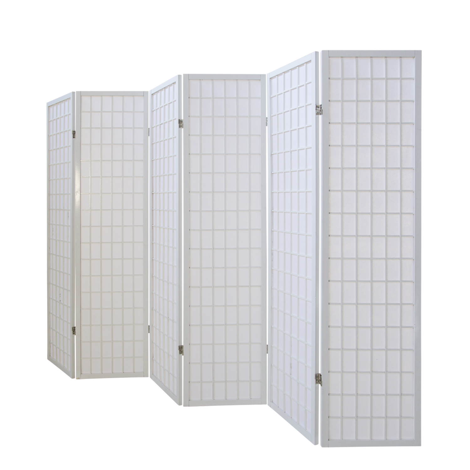 Paravent White Shoji Rice Paper White | 6-panel | Wood | Room Divider Partition Privacy Screen