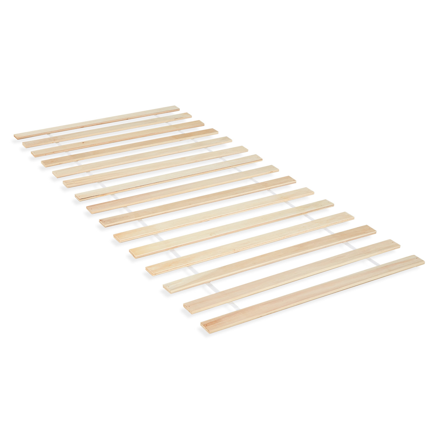 Roll-up slatted bed base made of natural wood with sturdy slats, ideal for children?s mattresses in loft or bunk beds