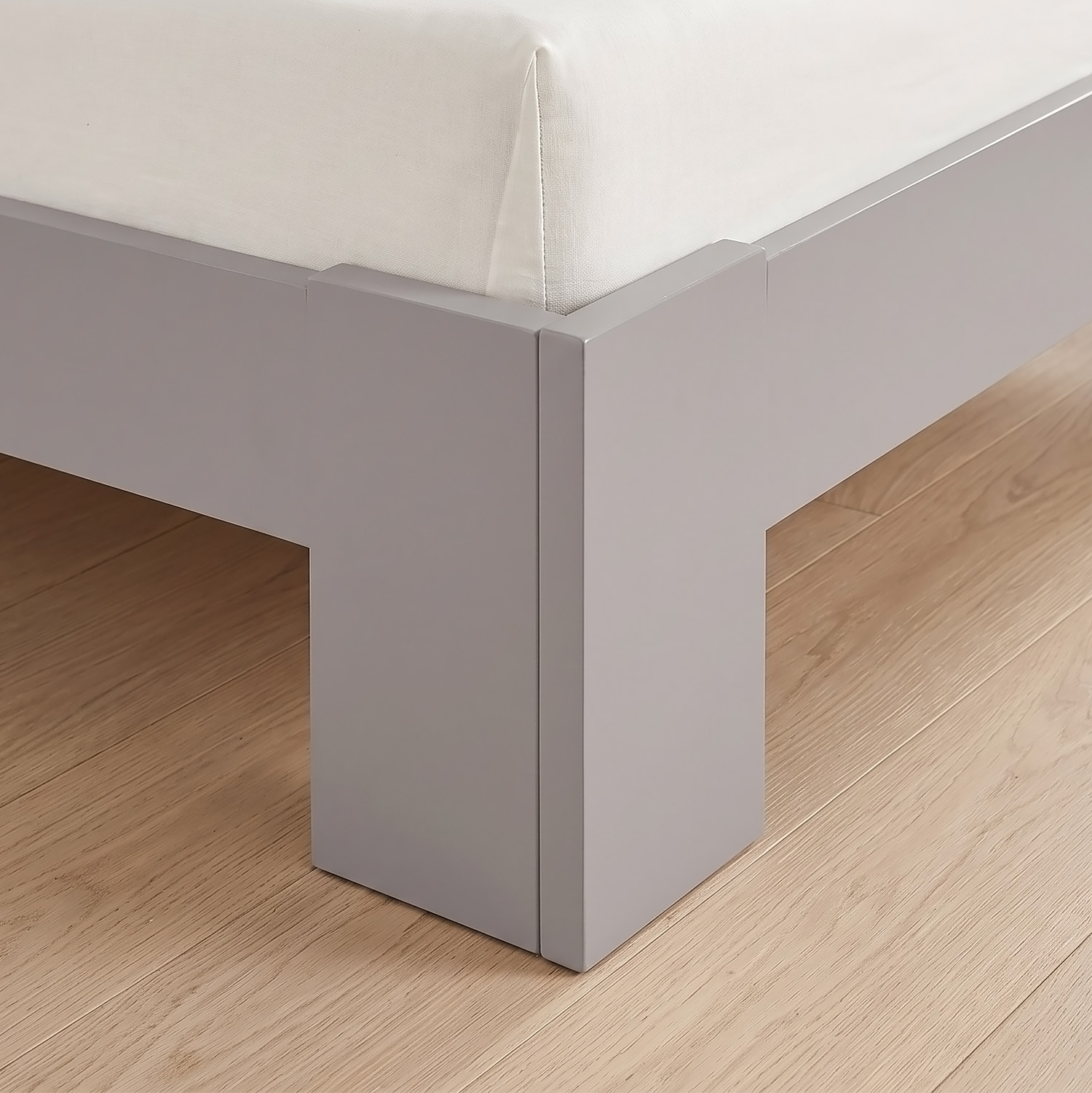 Wood Bed 160x200 cm Gray | Double Bed | with Slatted Frame | Solid | Kids Youth Guest Bedroom