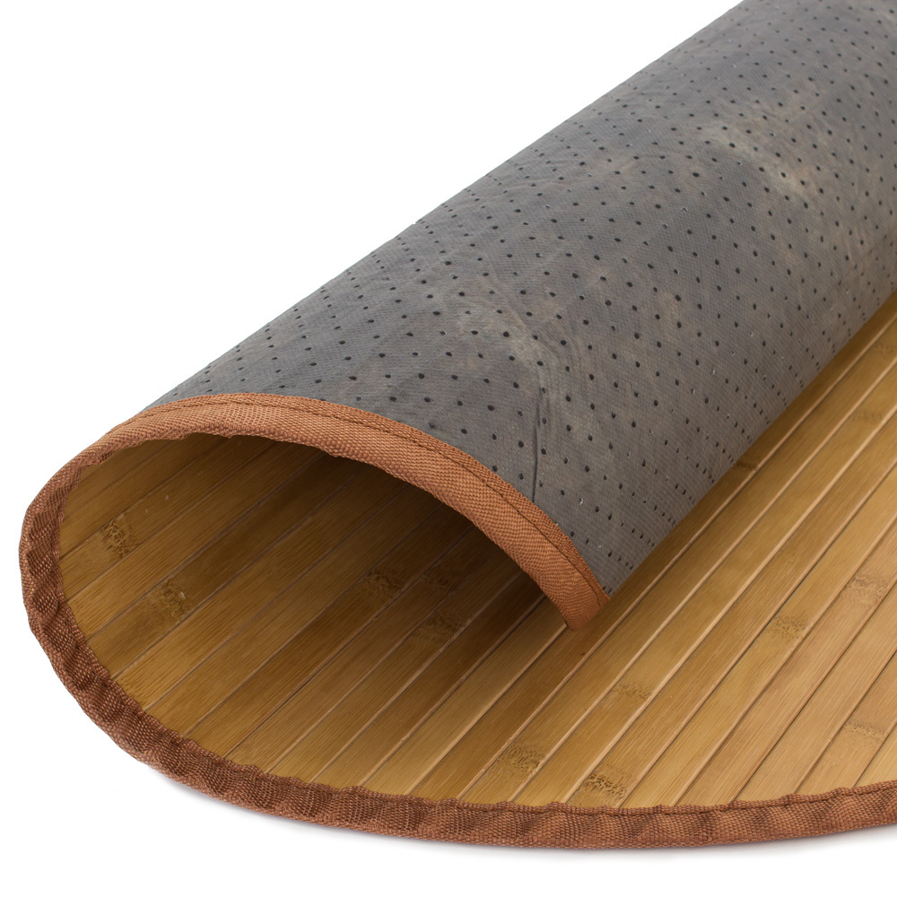 Bamboo carpet Rug 180 cm round in brown
