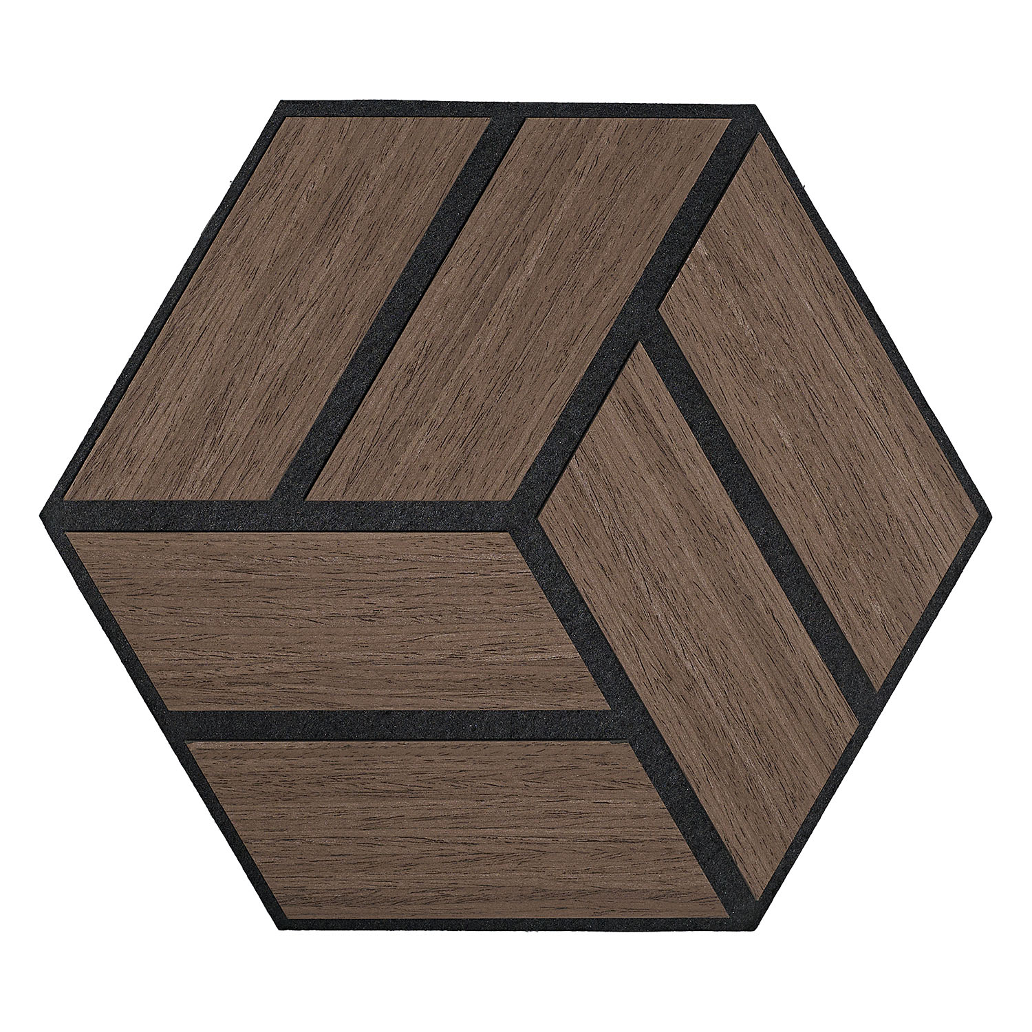 Acoustic Panels Wall Panels Hexagon Honeycomb 30 x 26 cm Brown Walnut | Wood | 4-piece Set | 3D Akustikpaneele Holz 30 x 26 cm Braun Grau Natur Paneele Hexagon Wandpaneele 3D Wandpaneel Wandverkleidung Dekorpaneel