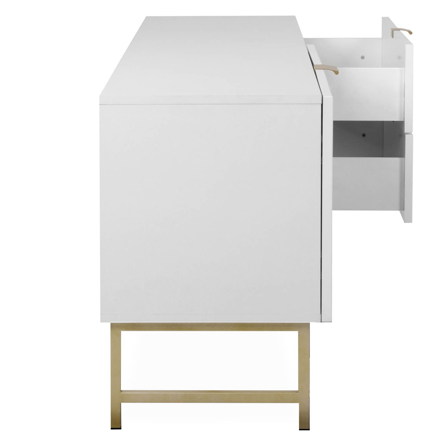 TV Board White TV Cabinet with drawers TV Stand Sideboard Storage Wood Media Unit