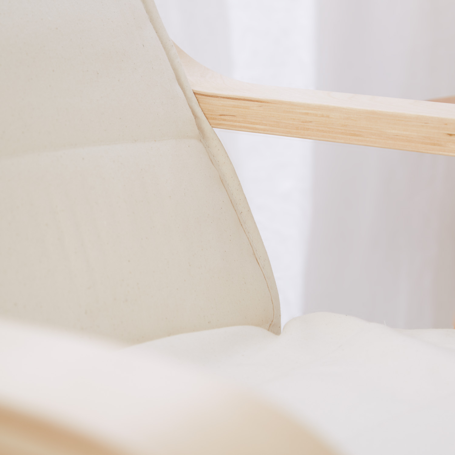 Relaxsessel Natur | with Footrest | Natural Wood | Glider Rocking Chair Nursing Chair Recliner