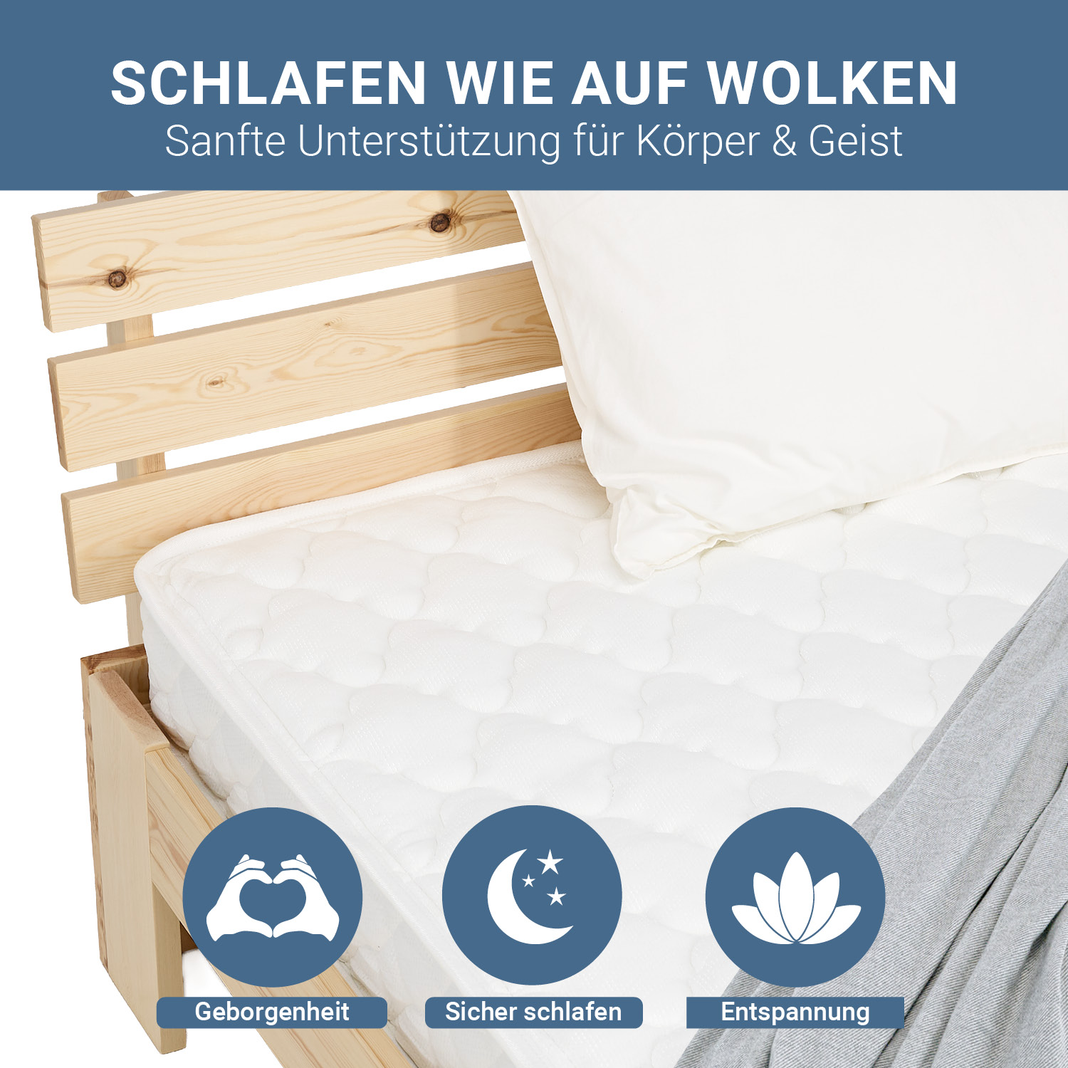 90x200 cm Spring Mattress Medium Firm (H3) – Bonnell Open Coil Single Mattress with White Fabric Cover