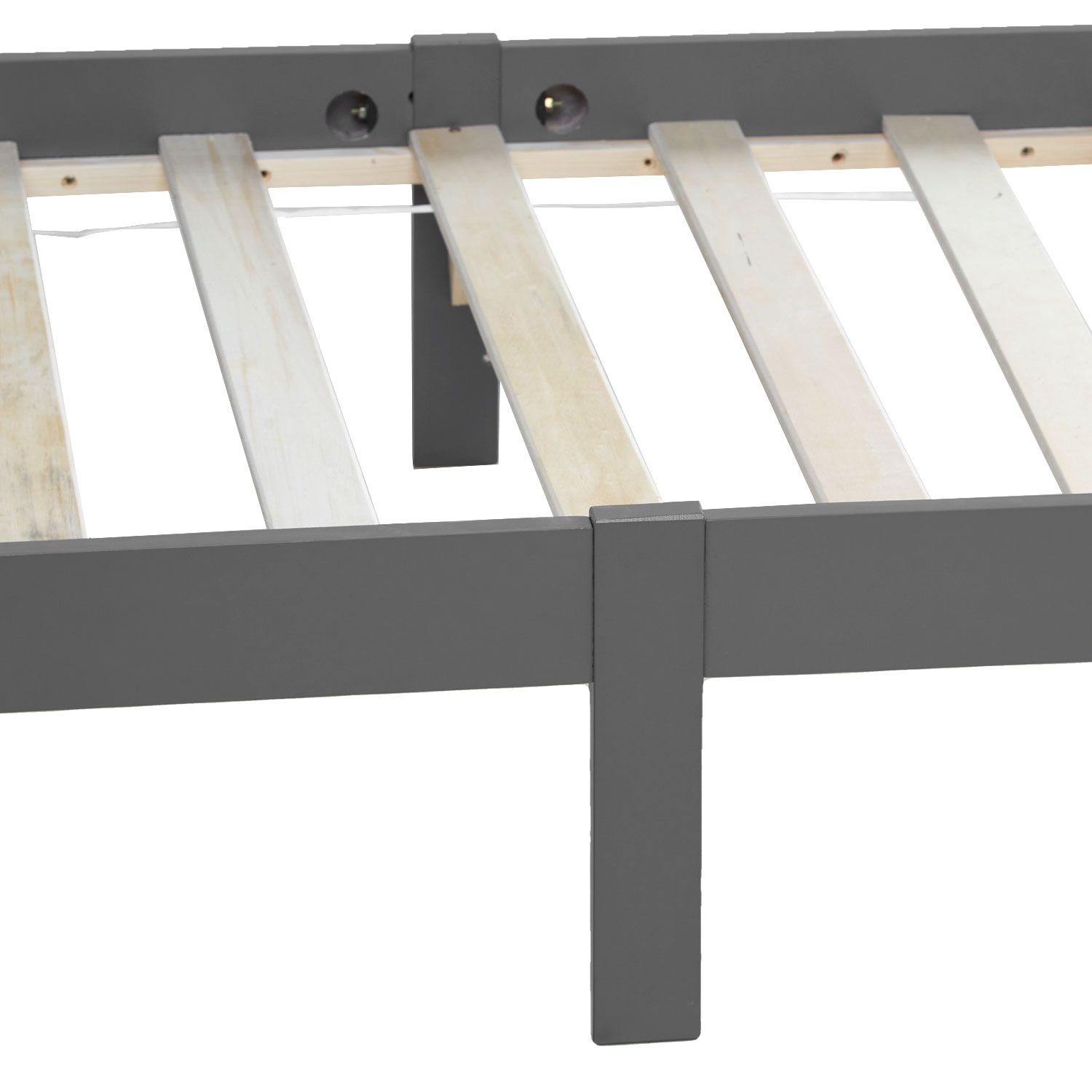 Pallet Bed 90x200 cm Gray | Single Bed | with Slatted Frame | Wood | Kids Youth Guest Bedroom