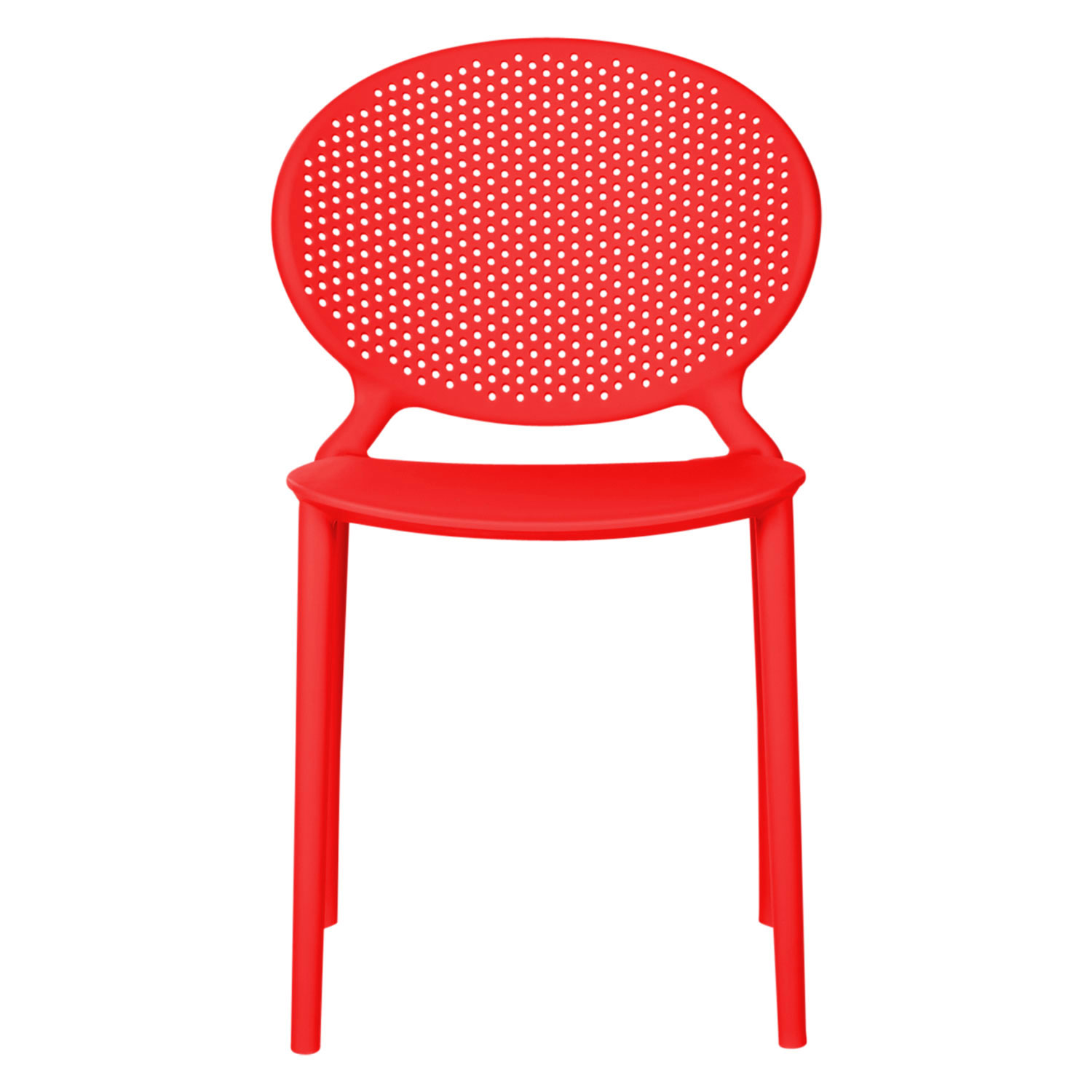 Modern Garden chair Set of 4 Red Camping chairs Outdoor chairs Plastic Stacking chairs Kitchen chairs