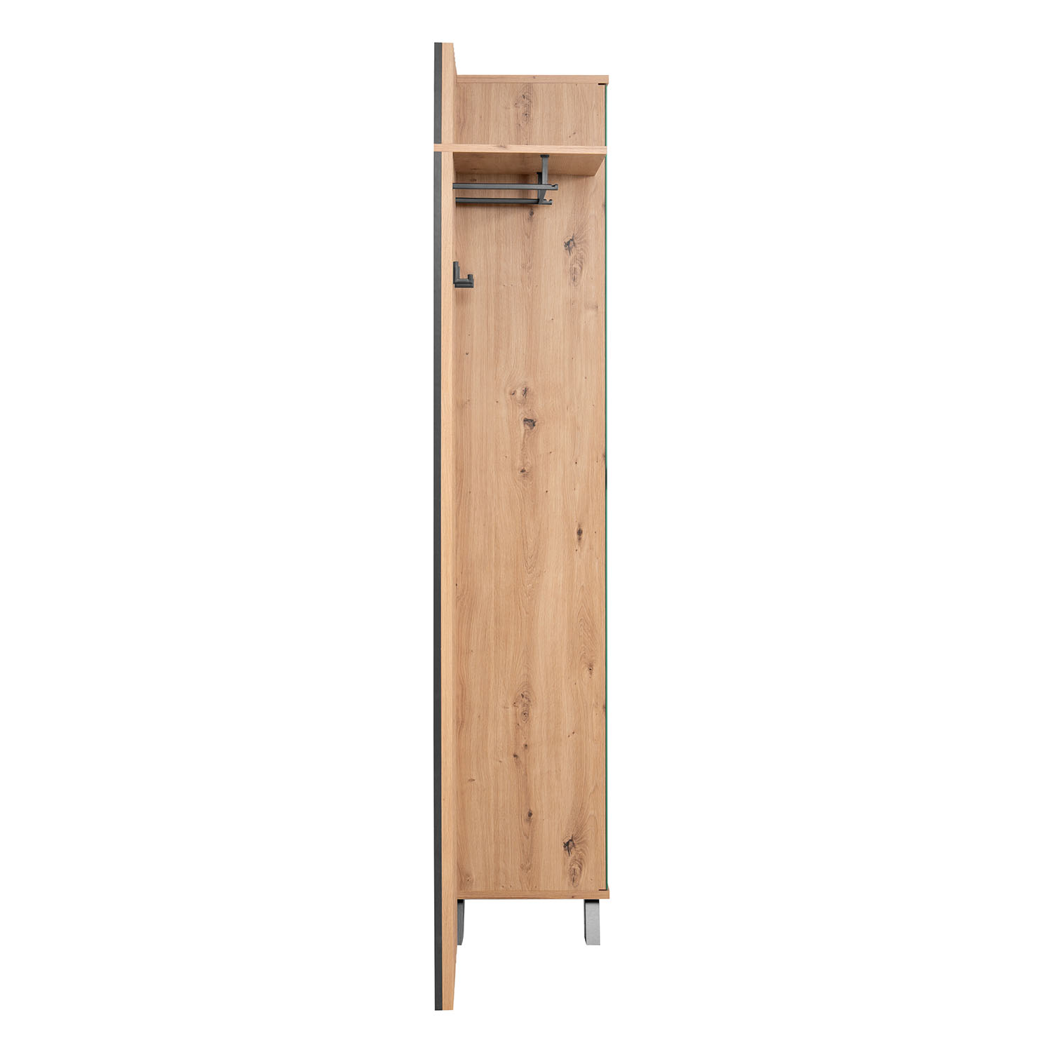 Industrial Look Wardrobe Hallway with Mirror Furniture Hall Unit Hallway Wardrobe Oak Wood 3D Wall Panel Entryway Coat Rack