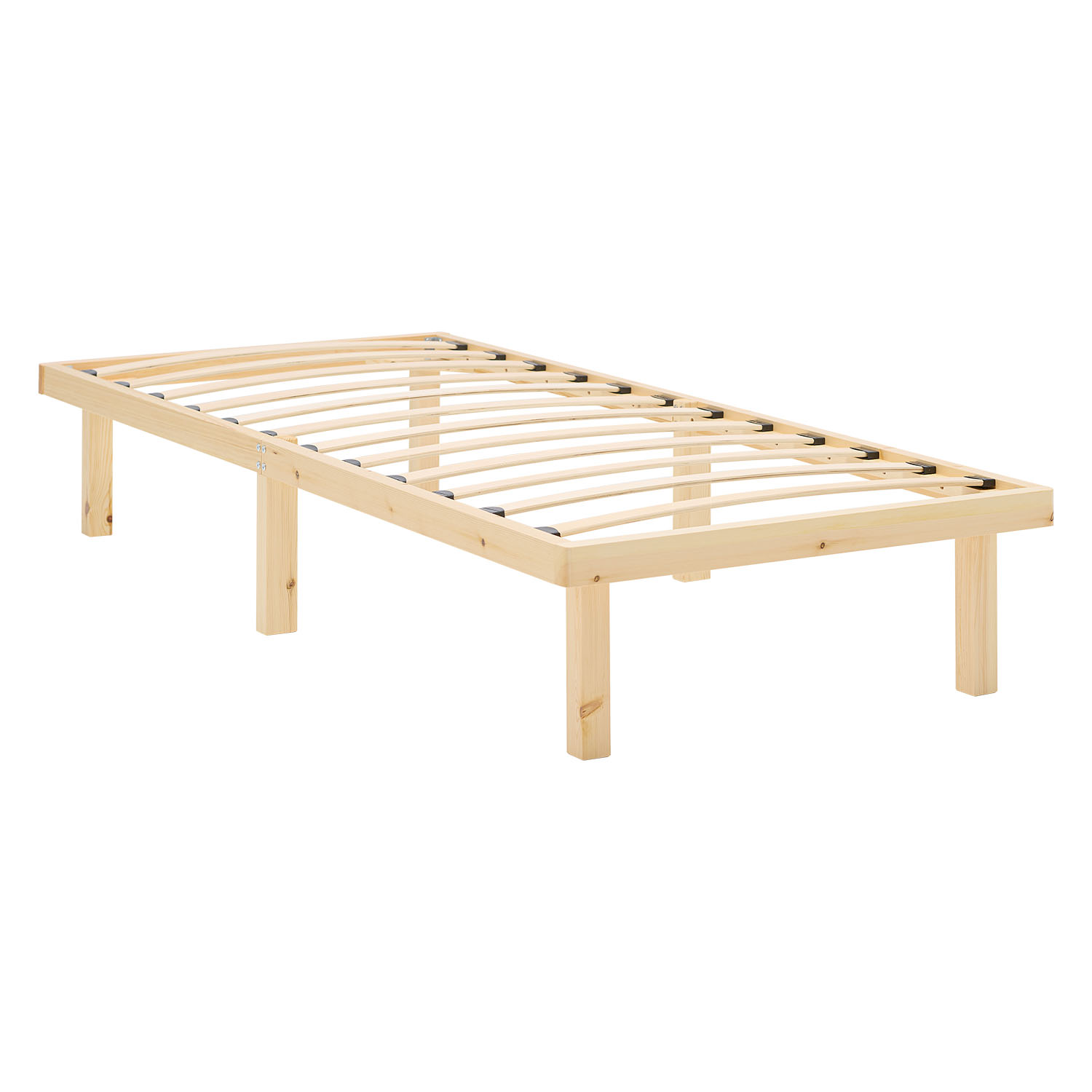 Bed frame 90x200 cm Wooden bed Untreated Single bed Solid wood Bed without headboard Guest bed Youth bed Mattress Slatted frame