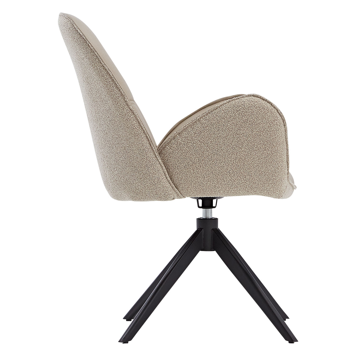 Dining Chair Set of 6 Modern Egg Chairs Bouclé Leather Beige Armchairs Dining Room Chairs Upholstered Chairs Eames Chairs