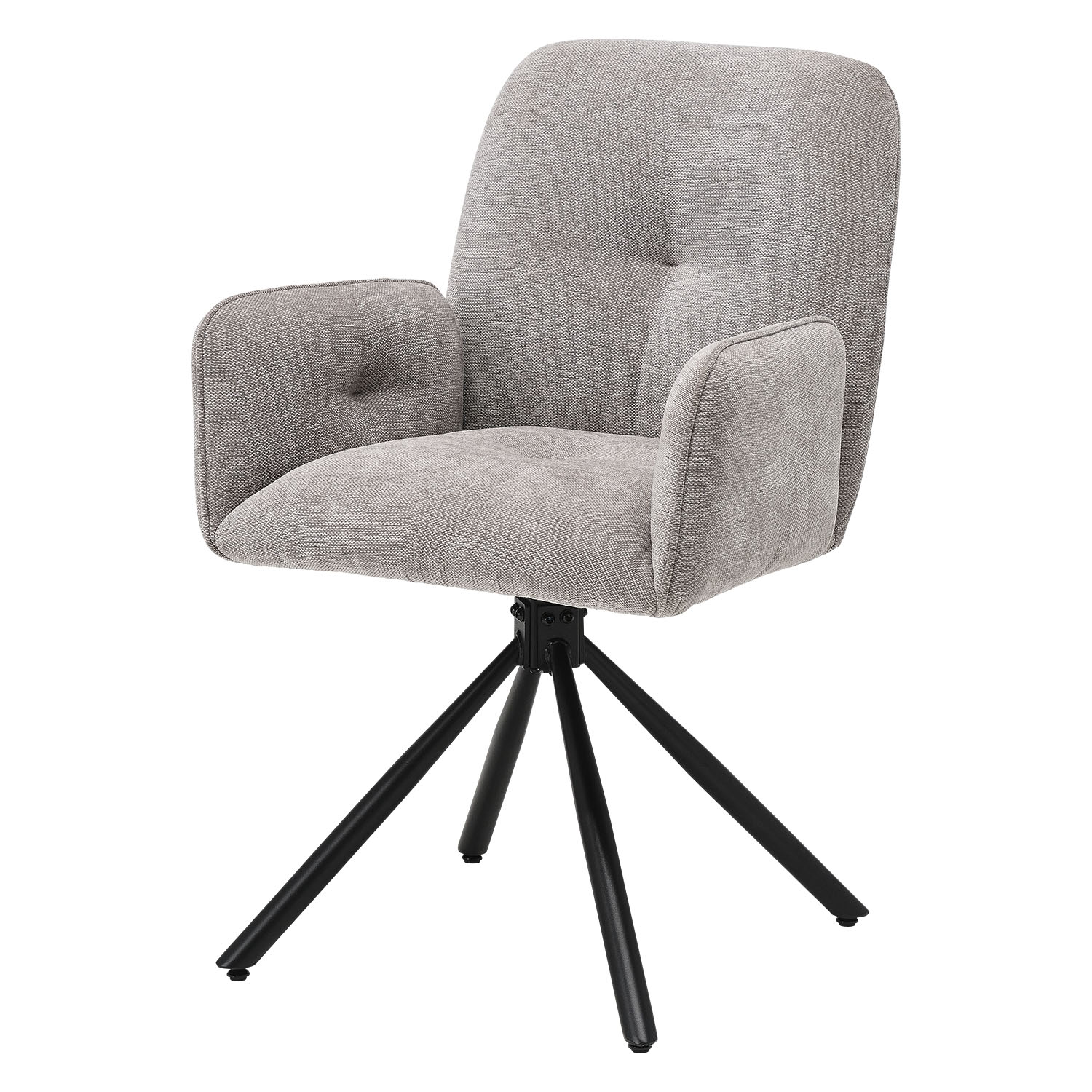 Upholstered Chair Fabric Grey | single | swivel | with Armrests | Kitchen Dining Room Office