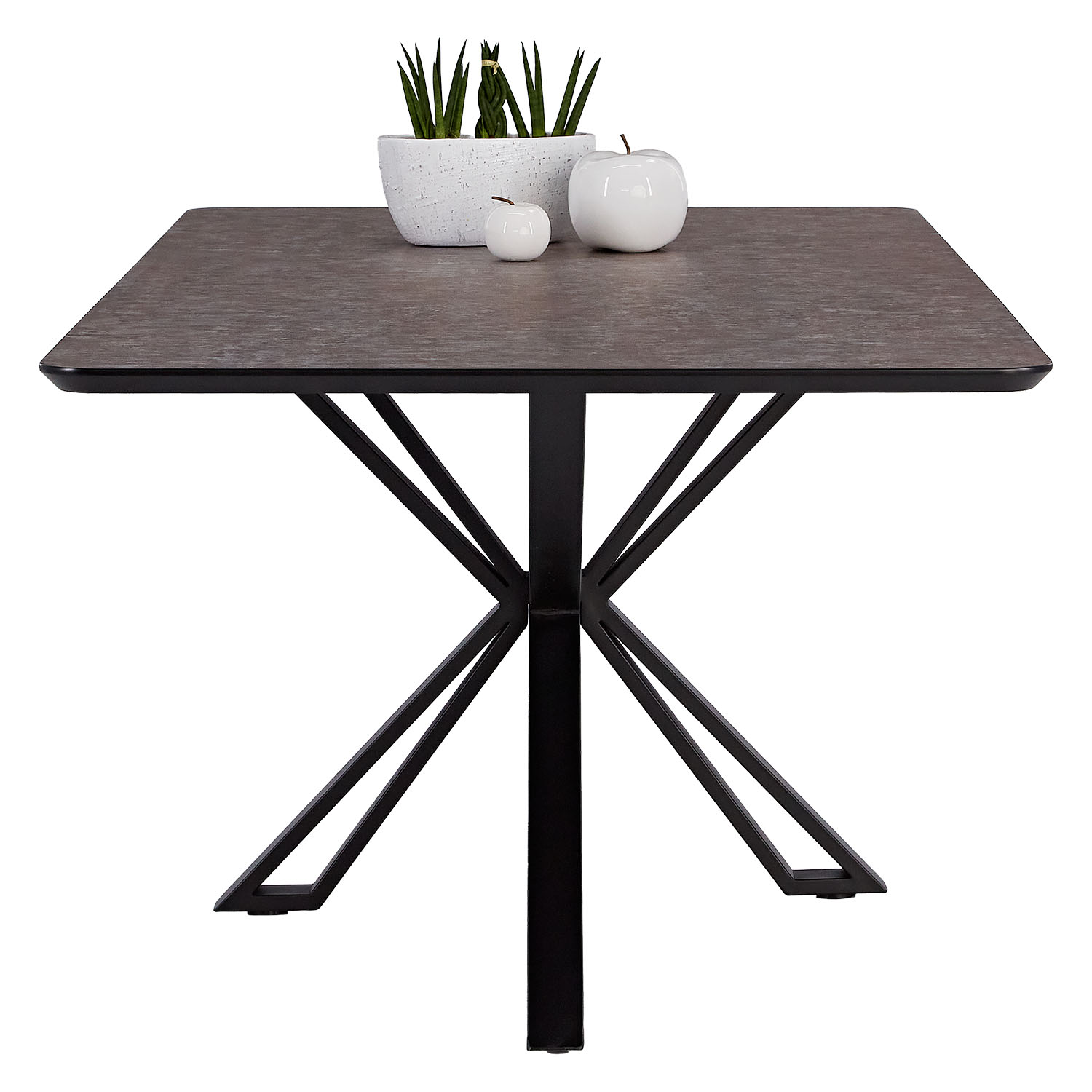 Modern Dining Table Kitchen Table 200x100 cm Brown Black Table 8 Seater Industrial Look