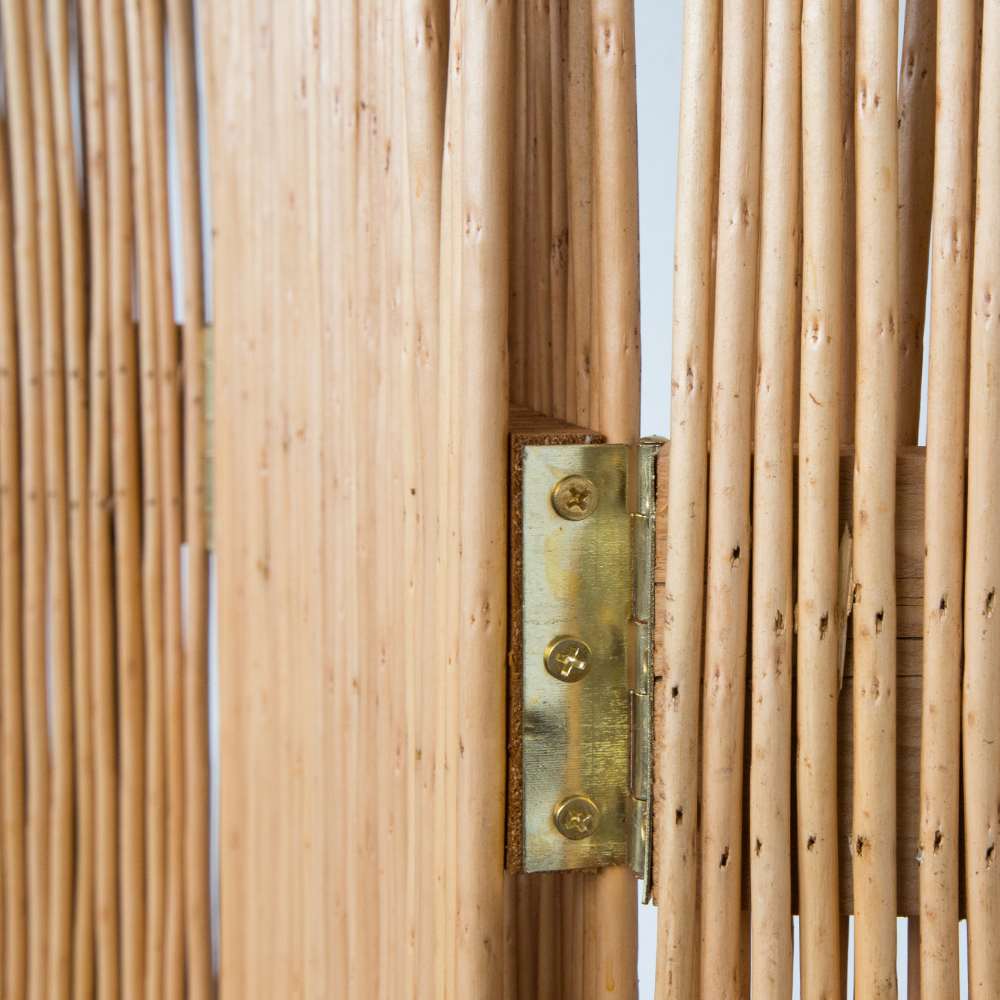 Paravent Raumteiler 3 teilig Holz Trennwand Sichtschutz Weidenparavent Braun Grau Natur