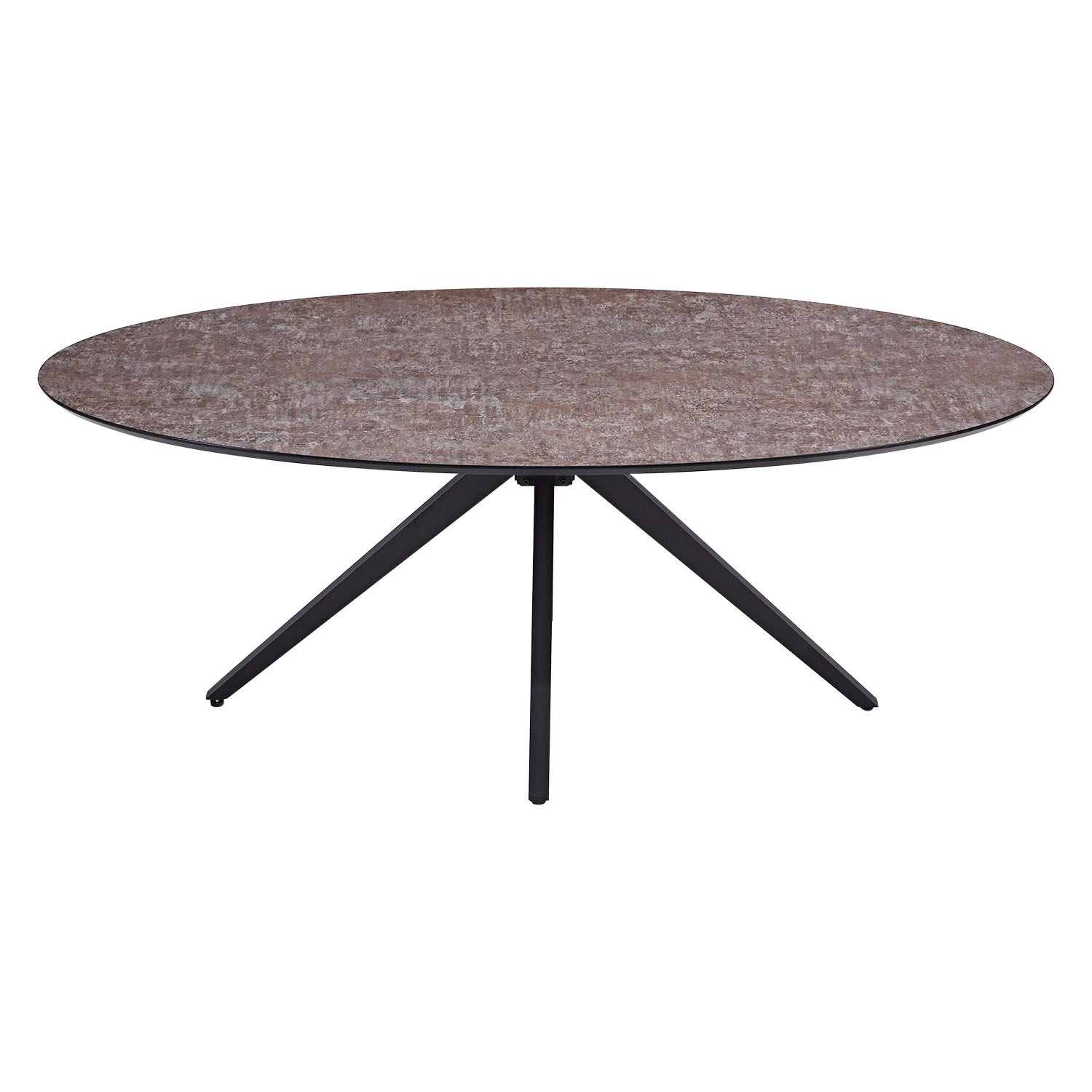 Modern Dining Table Oval Kitchen Table 200 cm Brown Black Table 8 Seater Industrial Look