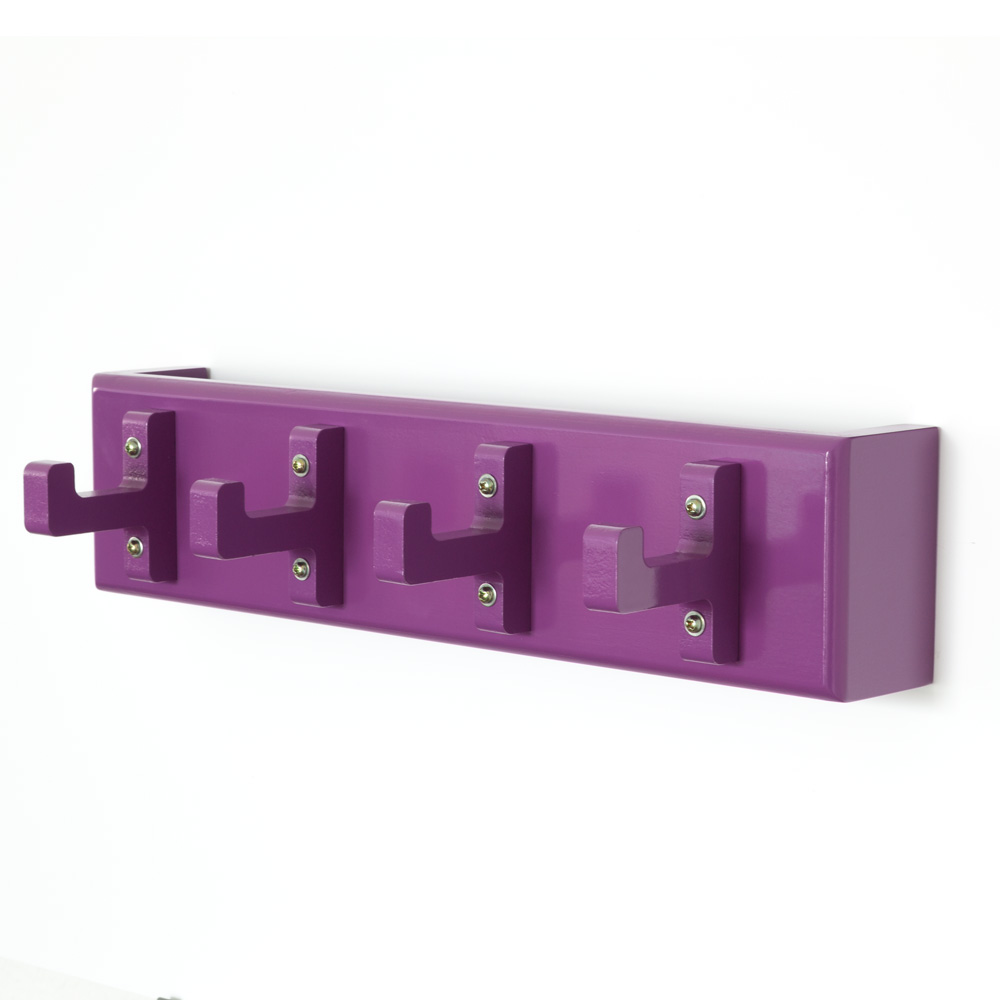 Key board, key box, wall hooks, coat hooks, wardrobe Purple