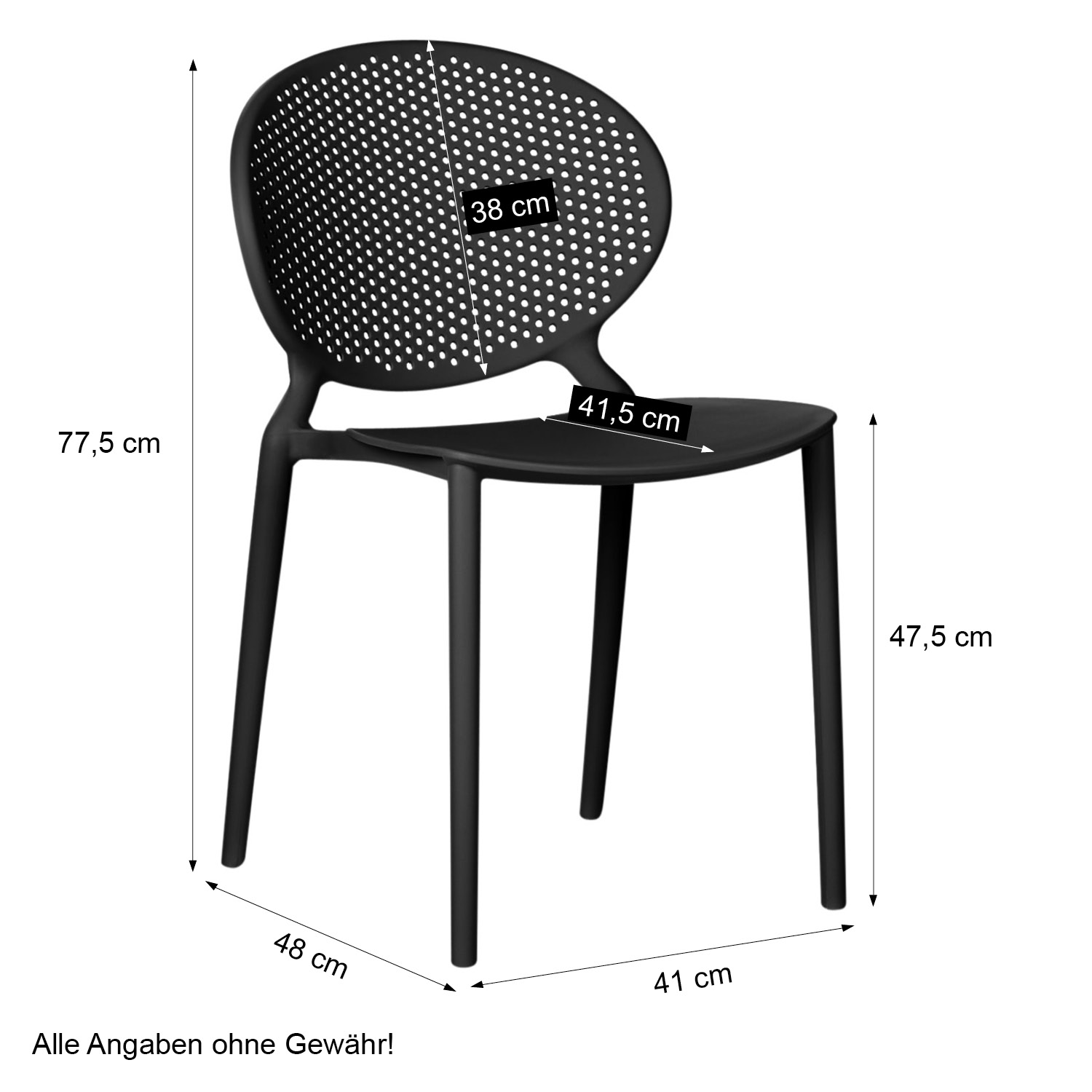 Modern Garden chair Set of 4 Camping chairs 5 different colours Outdoor chairs Plastic Stacking chairs Kitchen chairs