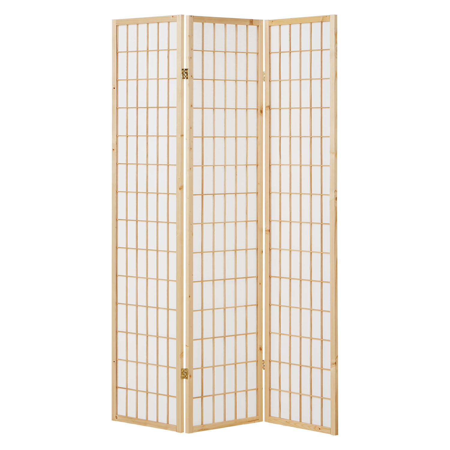 Paravent Natural Shoji Rice Paper White | 3-panel | Wood | Room Divider Partition Privacy Screen