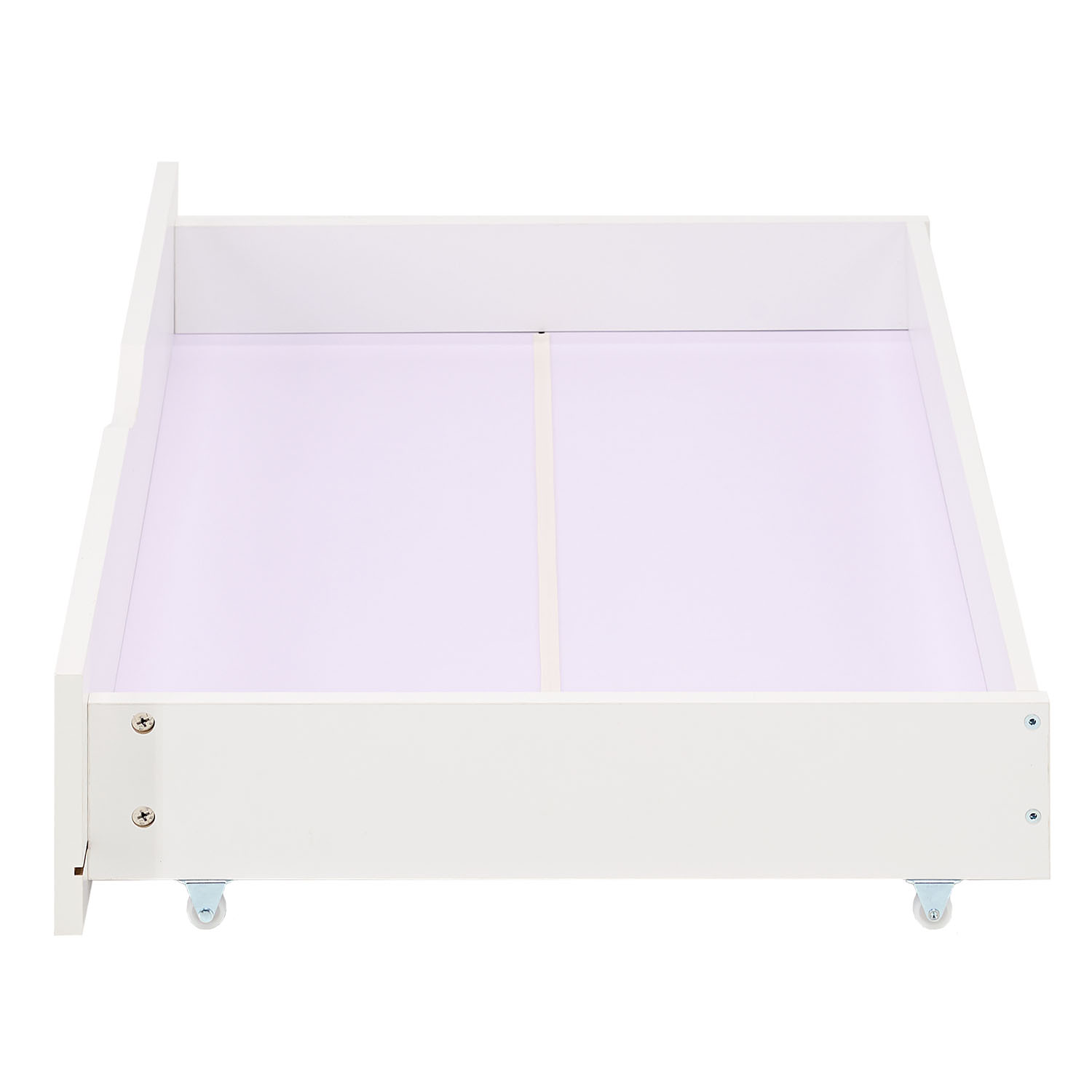 Set of 2 White Underbed Drawers on Wheels – Wooden Storage Solution