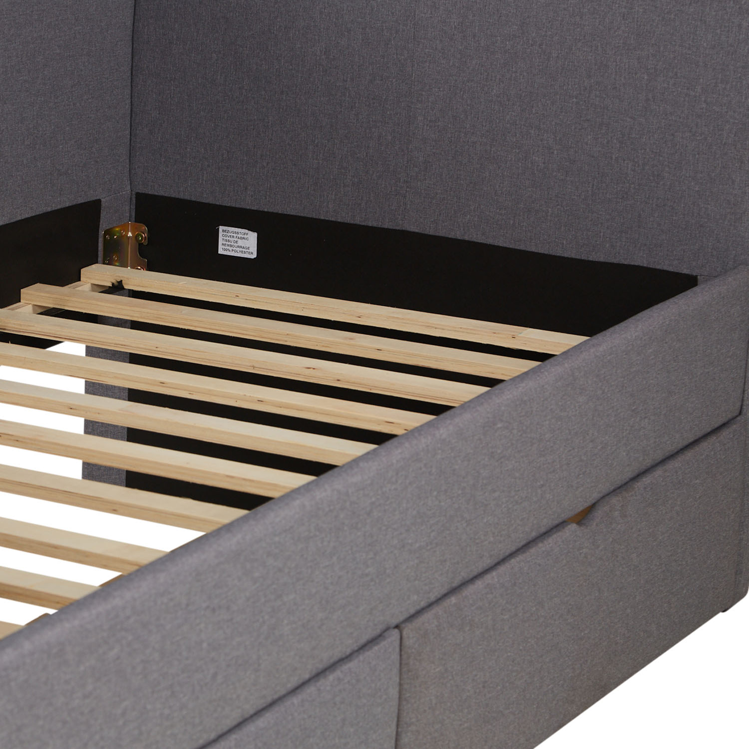 Upholstered Bed 90x200 Grey Bed Drawer Day Bed Sofa Bed Guest Bed Extendable