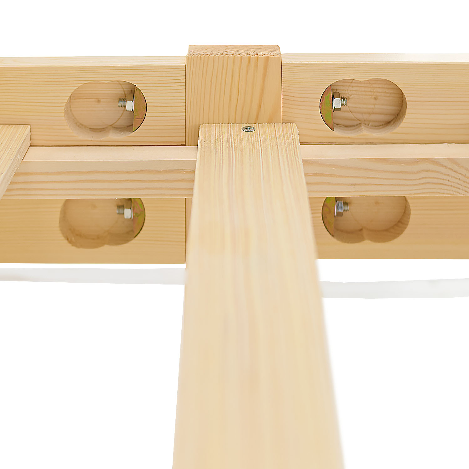 Wooden Bed 140x200 cm Natural – Solid Pine Double Bed with Slatted Base for Bedrooms, Teenagers' Rooms, and Guest Rooms