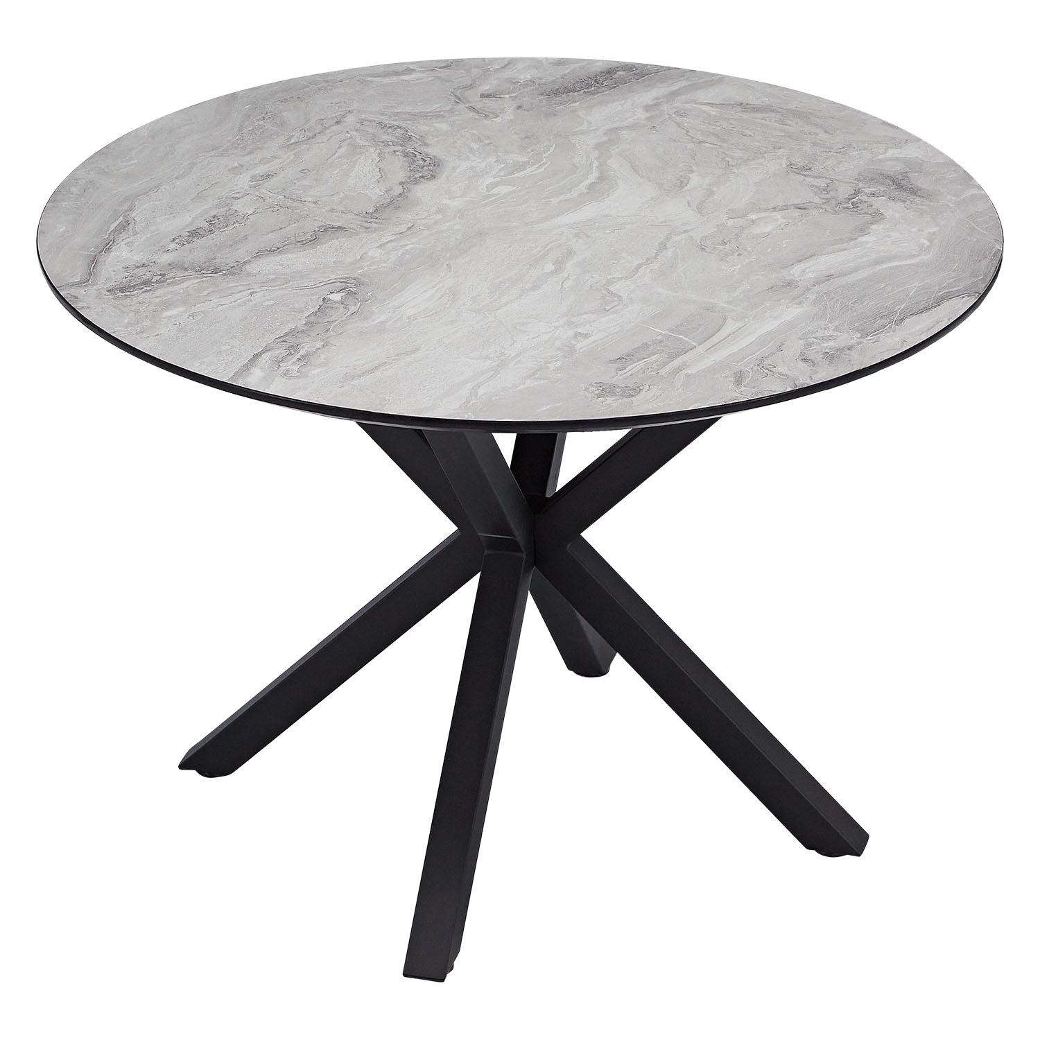 Modern Dining Table Round Ø 110 cm Kitchen Table Black Grey Black Table 8 Seater Industrial Look