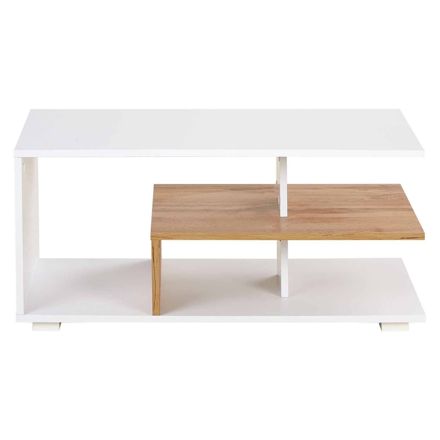 Coffee Table 90x50 cm Living Room Table Storage Wooden White Table Oak Sofa Table