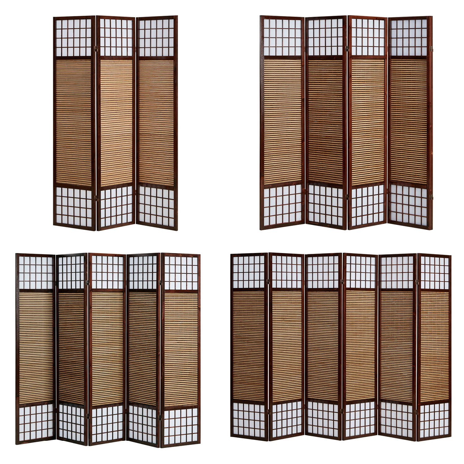 Paravent room divider 3 4 5 6 parts wood partition wall privacy screen black brown