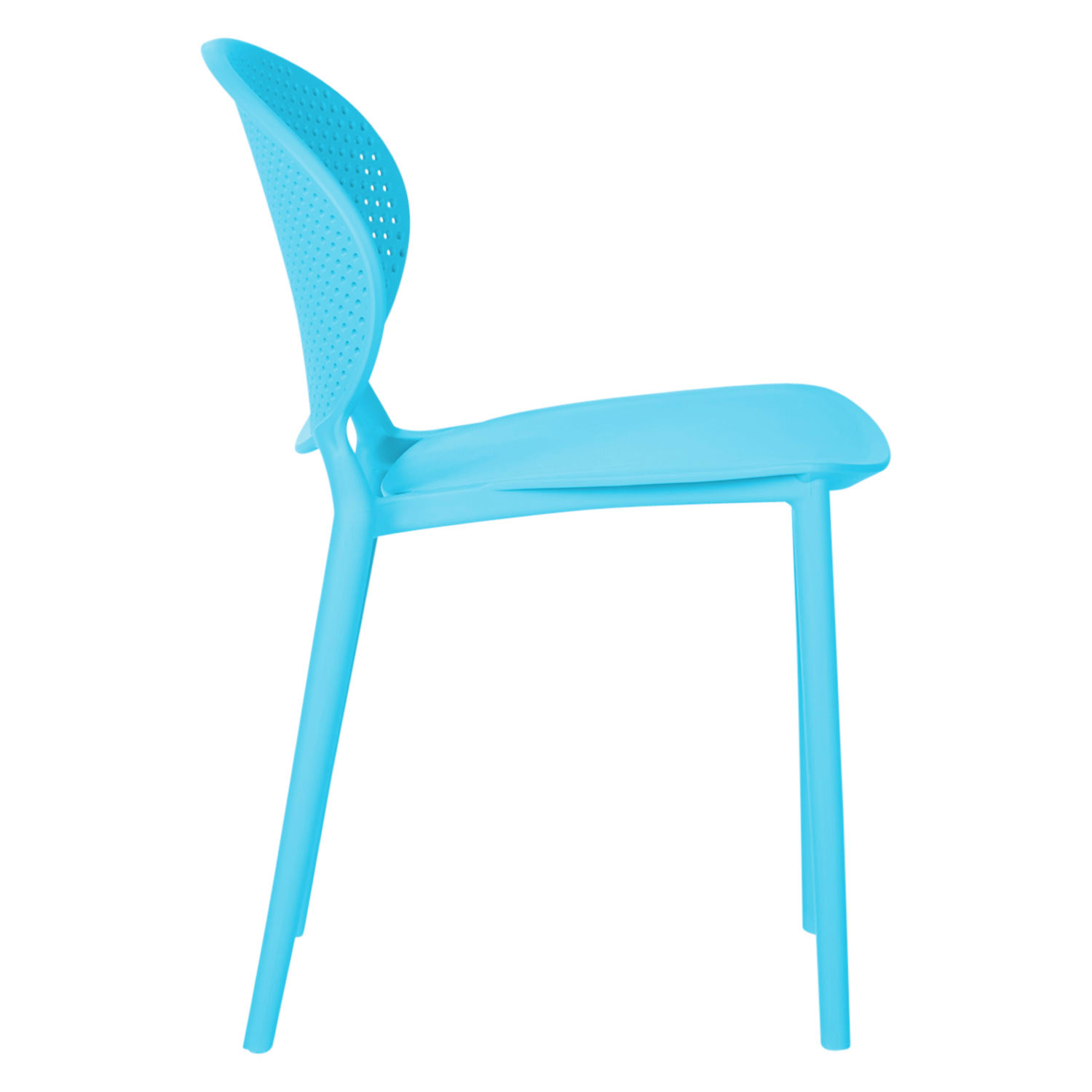 Modern Garden chair Set of 4 Blue Camping chairs Outdoor chairs Plastic Stacking chairs Kitchen chairs