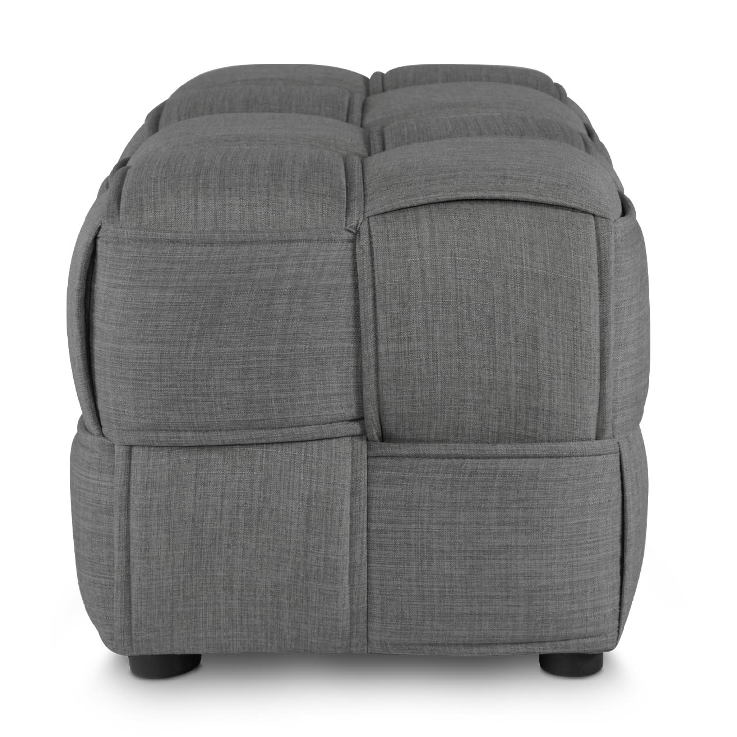 Bench Stool Grey 2 Seater Cube Seat Upholstered Stool Upholstery Chair