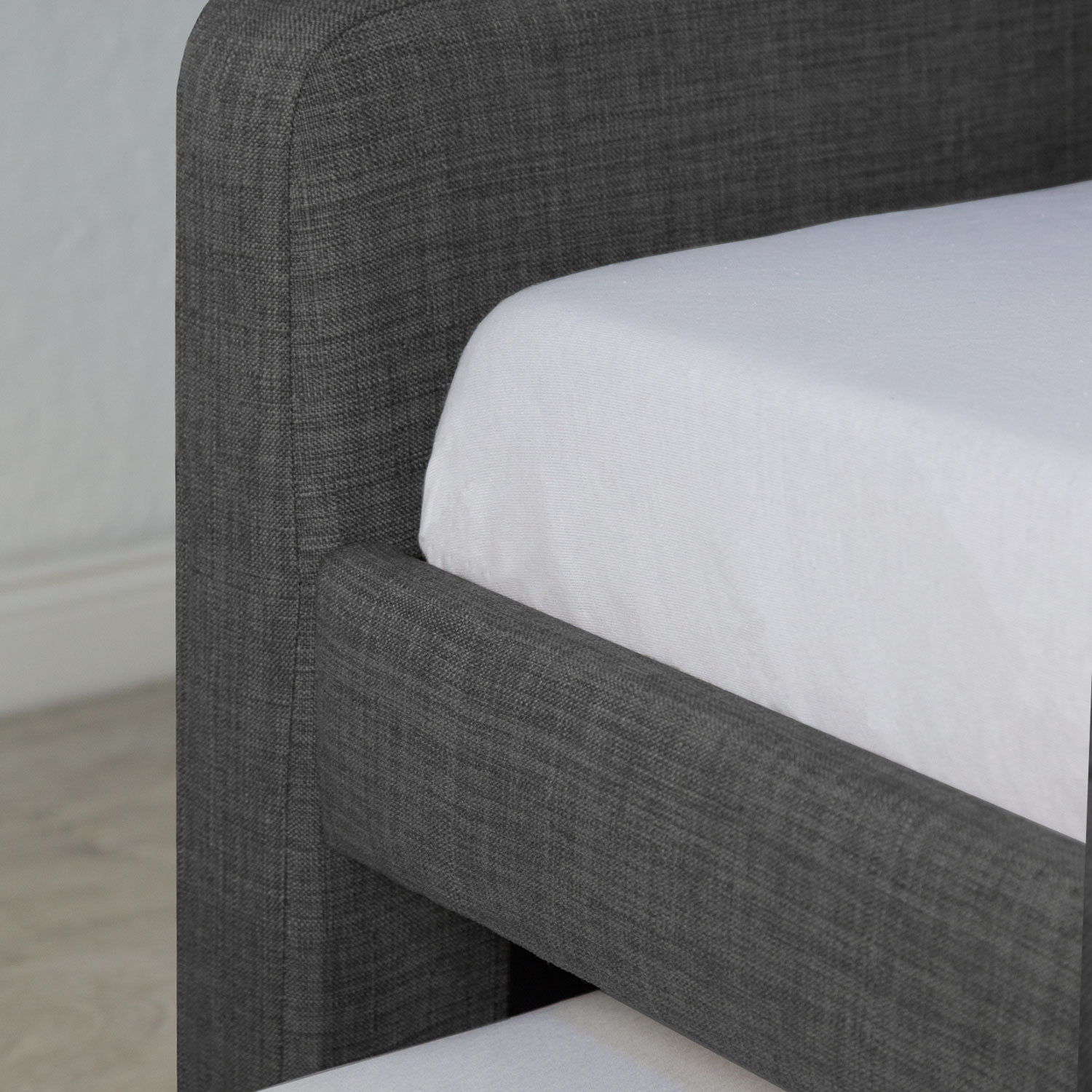 Upholstered Bed 90x200 cm Gray with Storage – Daybed & Pull-Out Guest Bed