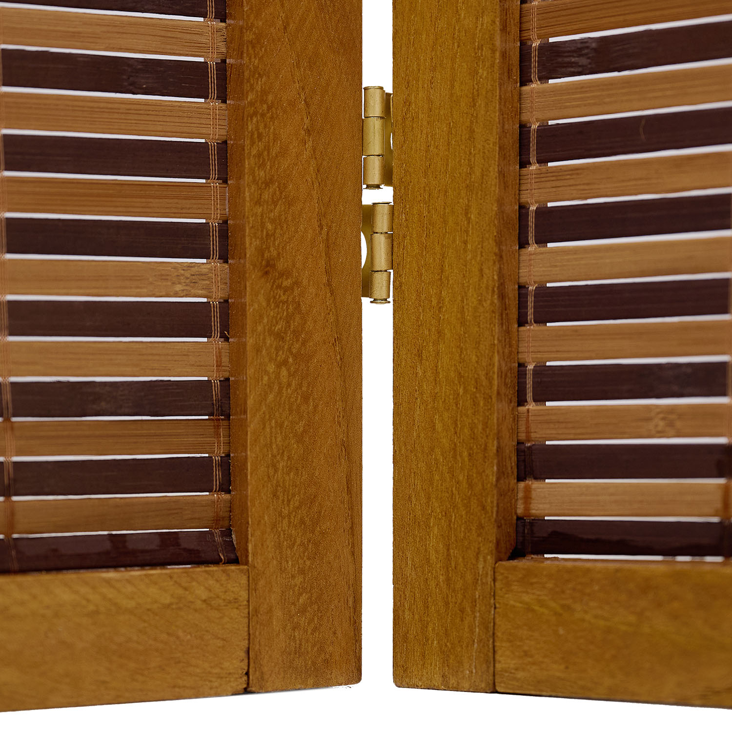 Paravent Brown Wooden Slats | 6-panel | Wood | Room Divider Partition Privacy Screen