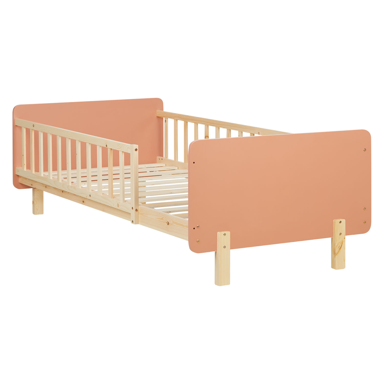 Single bed 90x200 cm Red with Mattress Wooden Bed frame Toddler bed with safety rail Kids bed Childrens bed Slatted frame