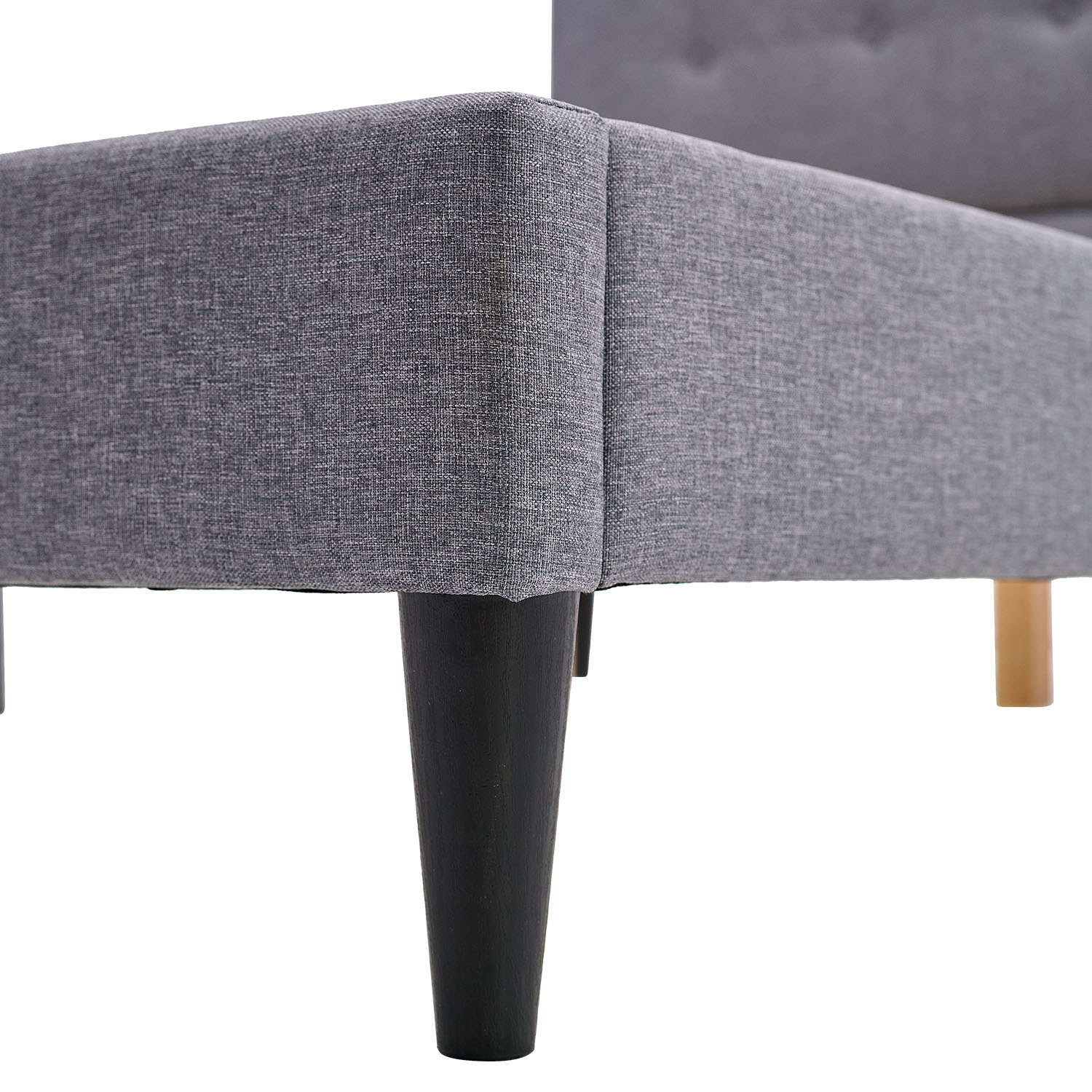 Upholstered bed 160x200 cm grey | with slatted frame | double fabric bed frame
