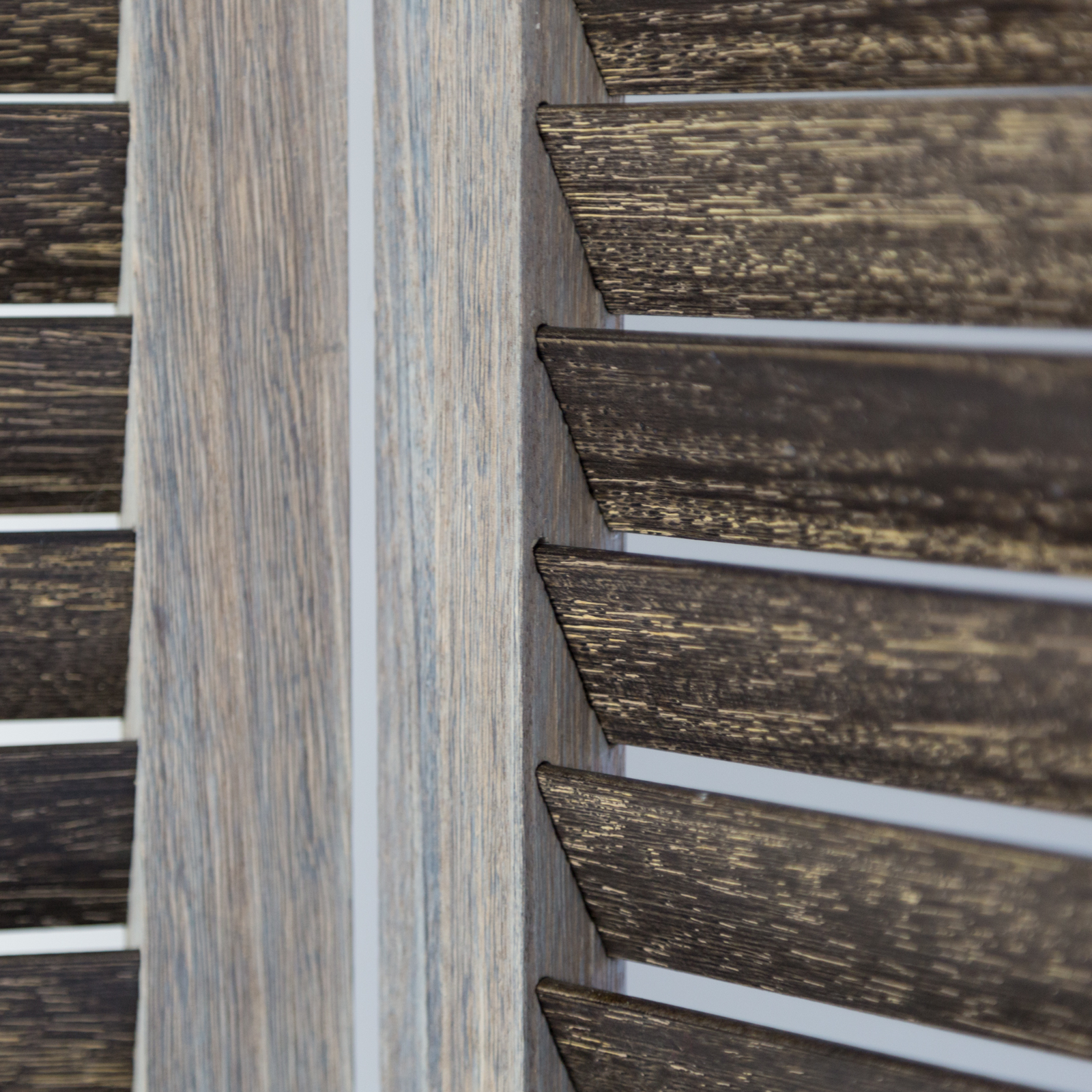 Paravent Raumteiler 3 teilig Holz Trennwand Sichtschutz Braun Grau