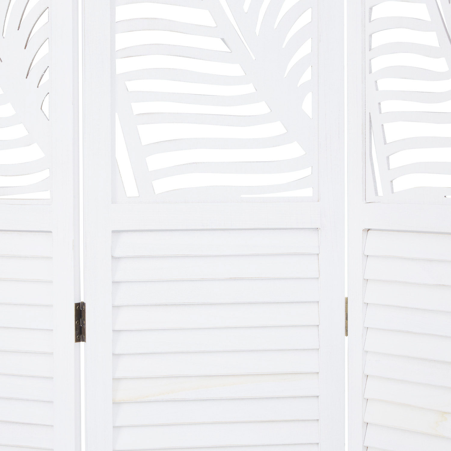 Paravent White Rattan-Style Decorations | 3-panel | Wood | Room Divider Partition Privacy Screen