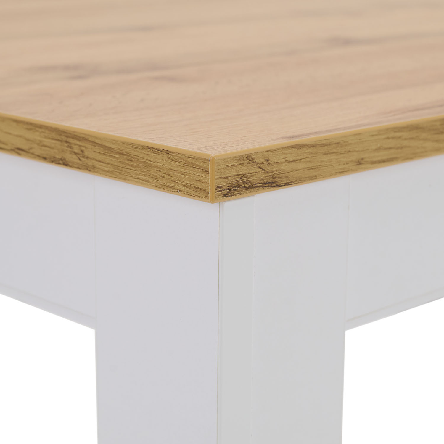 Modern Dining Table Kitchen Table White Wooden Table 135x86 cm Wotan Oak 8 Seater Extendable