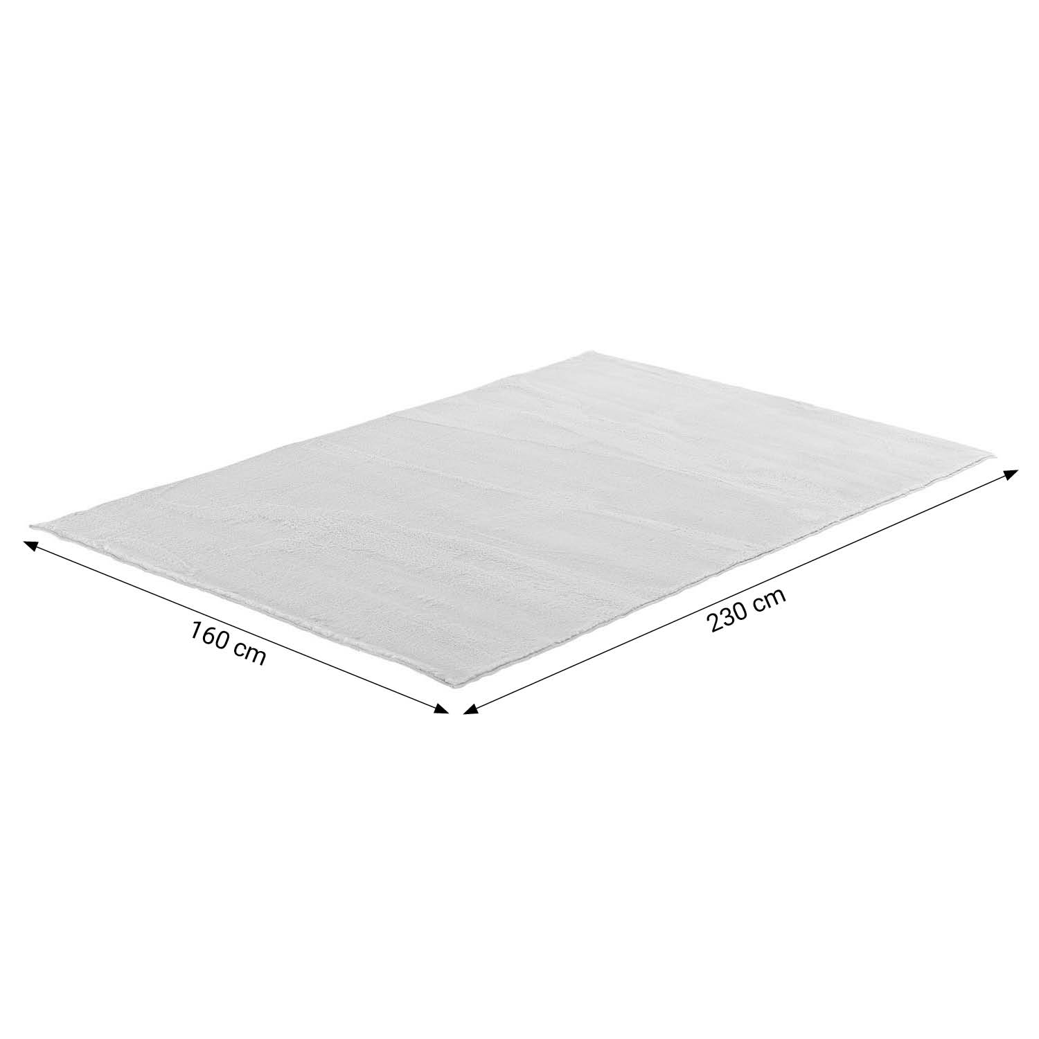 Soft Grey Rug 160x230 cm – Modern Short Pile Living Room Rug – Non Slip Bedroom Carpet – Washable Fluffy Area Rug