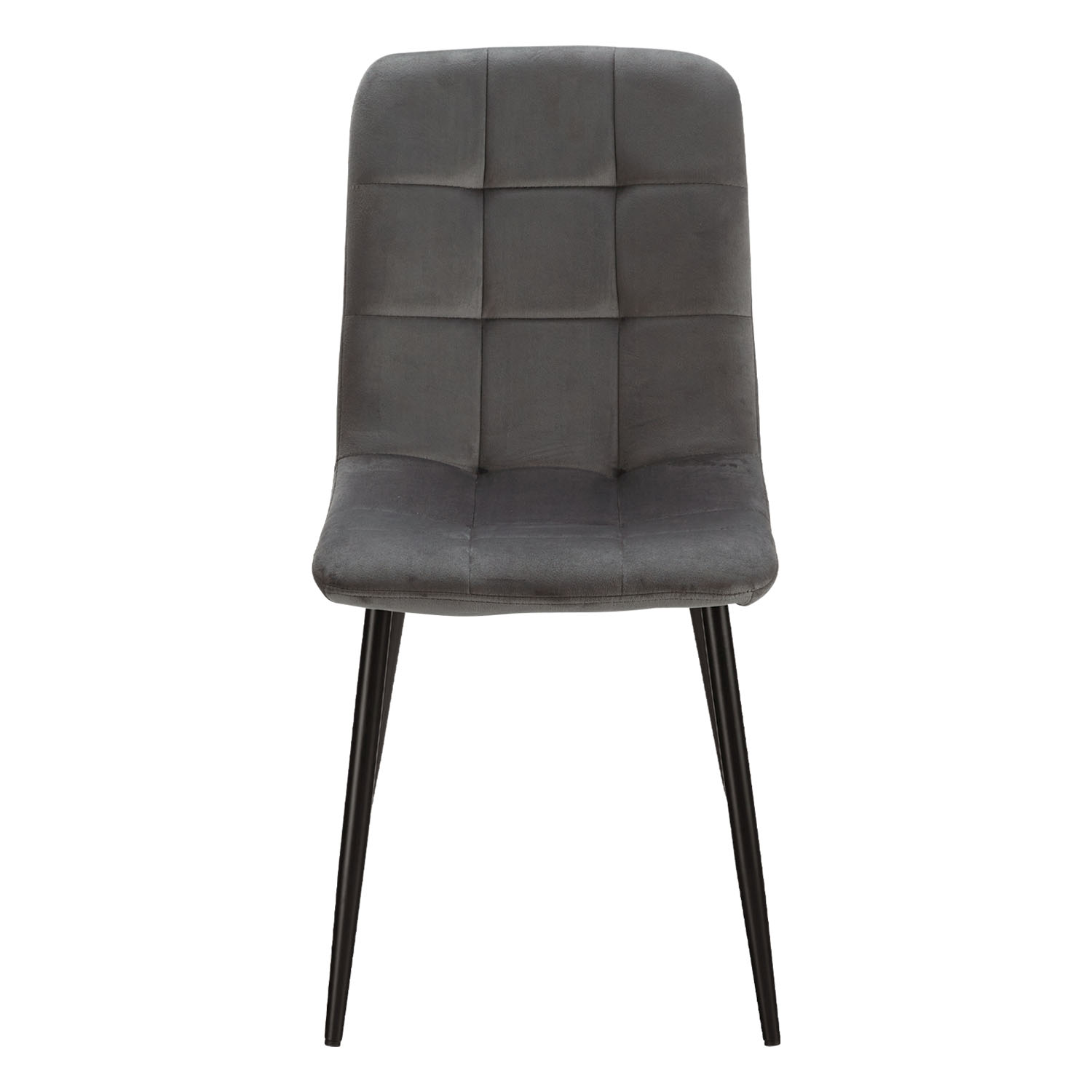 Upholstered Chair Velvet Grey | Set of 4 | without Armrests | Kitchen Dining Room Office