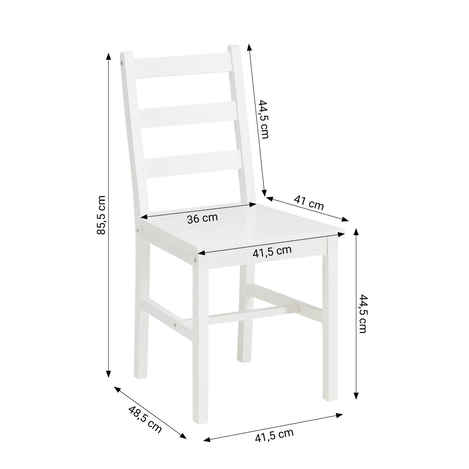 Dining set | 4-piece set chairs white | country style | wooden dining table 108 x 65 cm