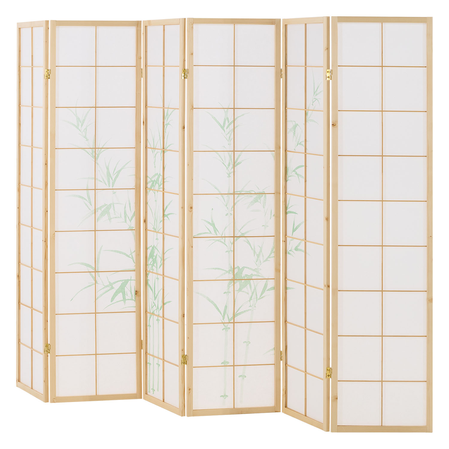 Paravent Natural Bamboo | 6-panel | Wood | Shoji Room Divider | Partition Privacy Screen