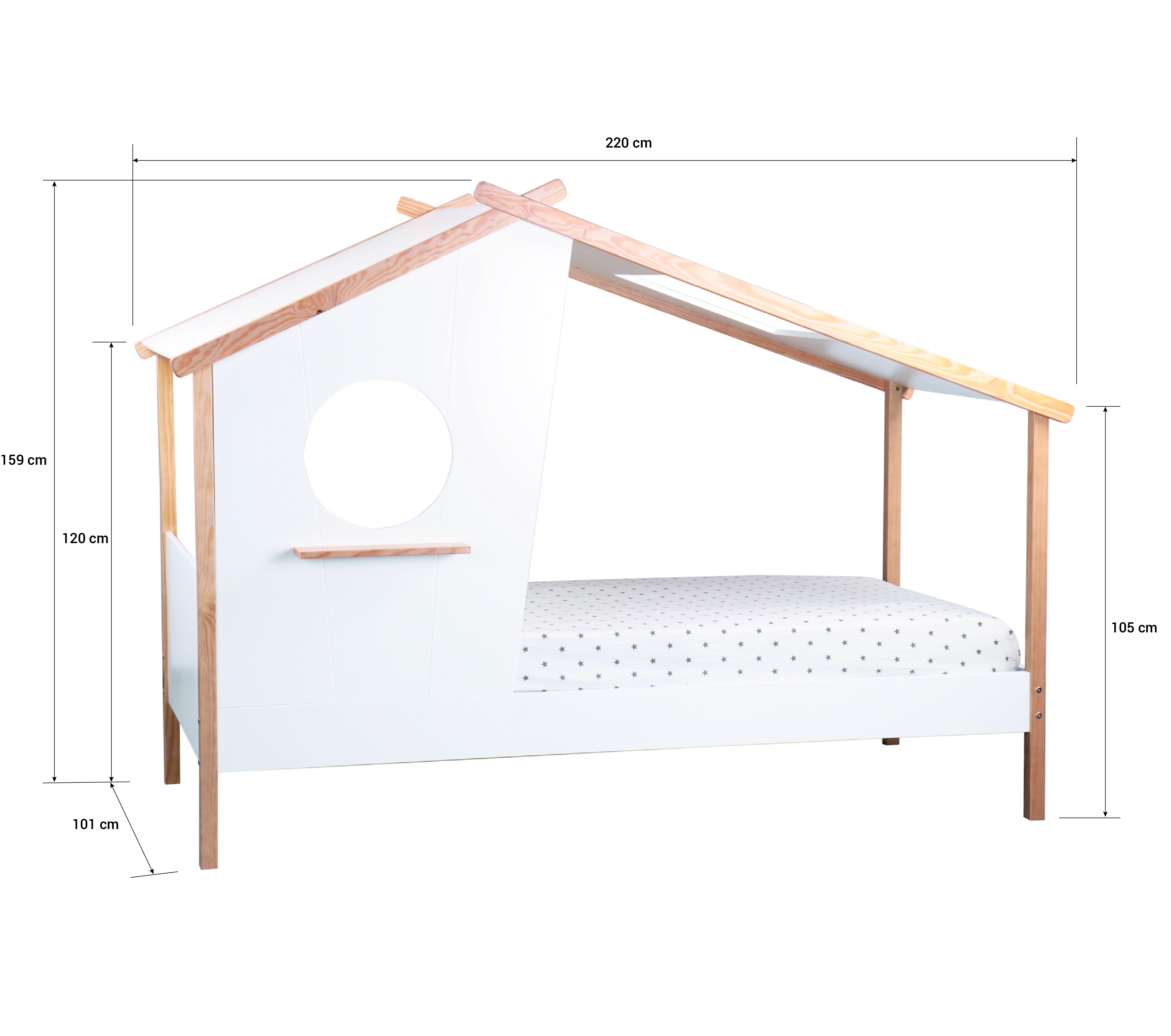 Children's Bed 90x200 House Bed Kids Bed Wooden Bed White Cot Drawer
