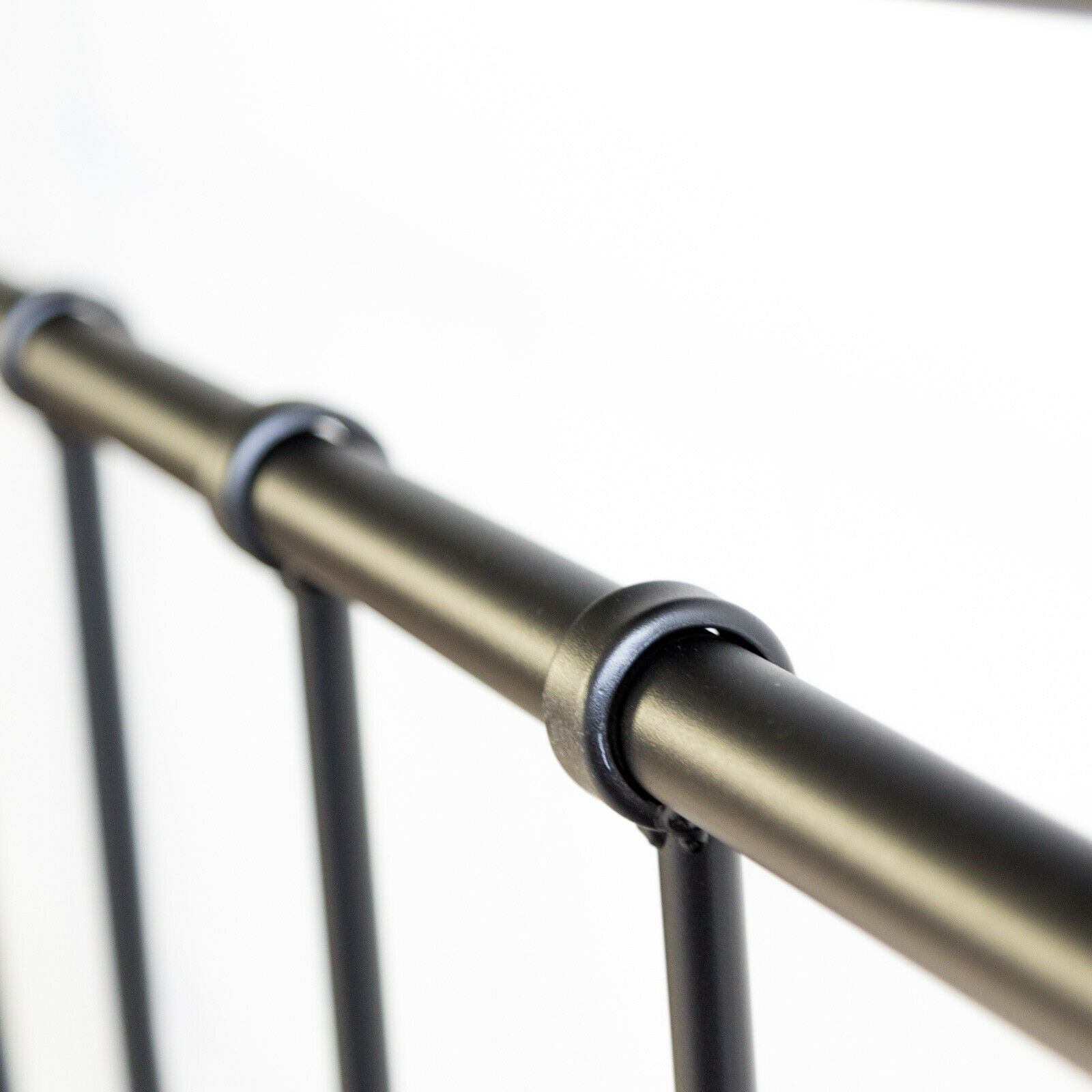 Metal Bed Iron Bed Double 180 x 200 Wood Slatted black brown bed frame 5072