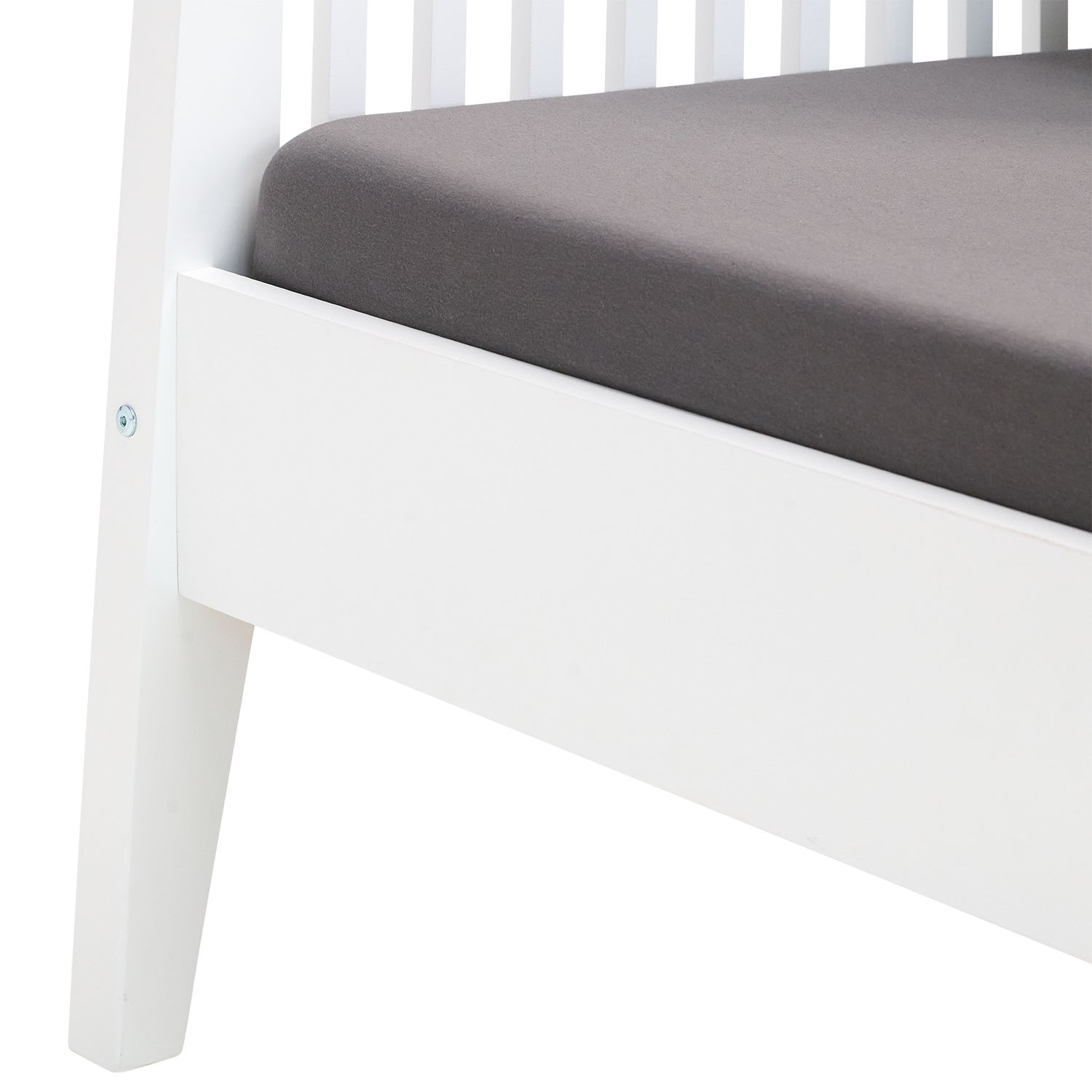 Wood Bed 140x200 cm White | Double Bed | with Slatted Frame | Scandinavian Style | Kids Youth Guest Bedroom