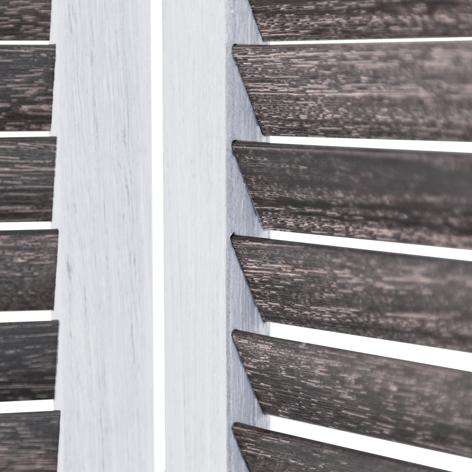 Paravent Shabby White Brown Wooden Slats | 3-panel | Wood | Room Divider Partition Privacy Screen