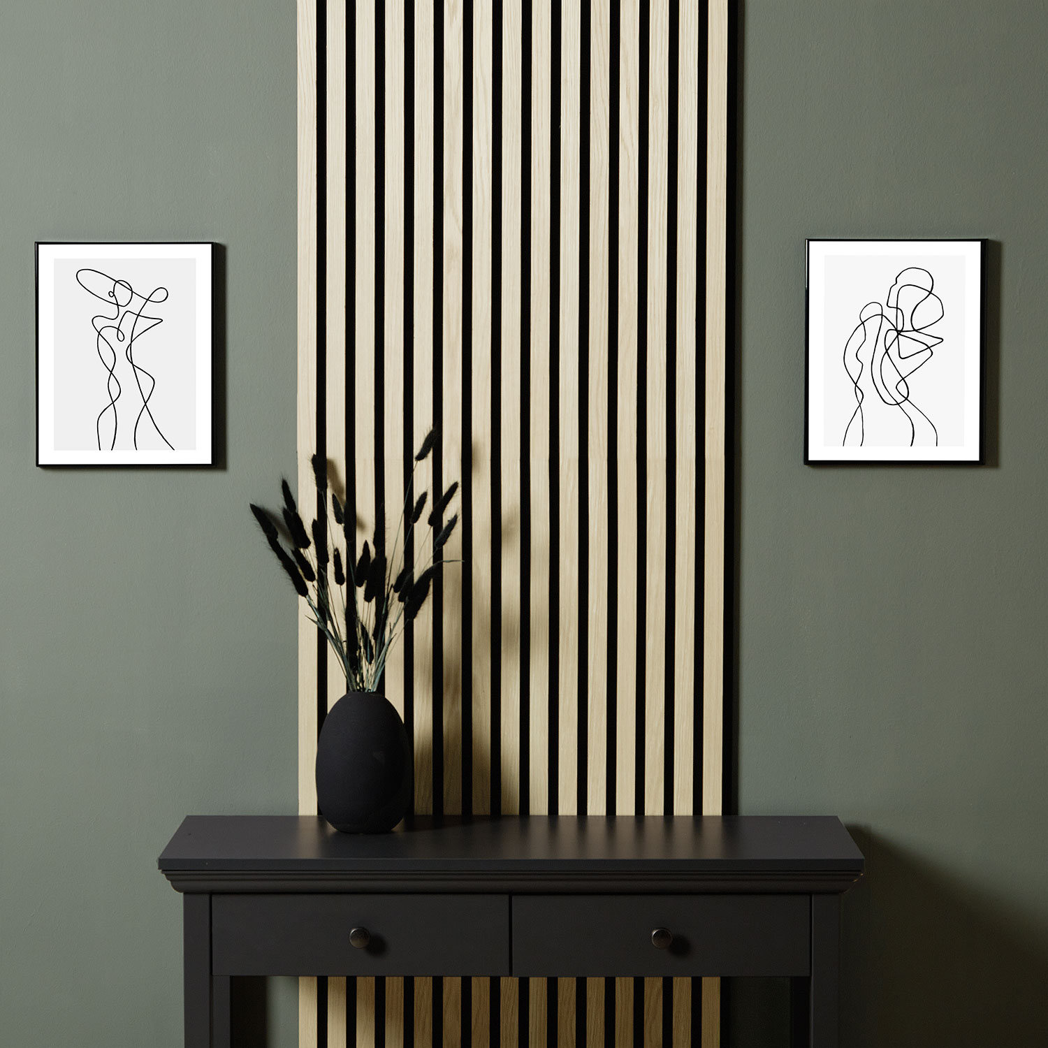Acoustic Panels Wall Panels 60 x 60 cm Cream | Wood | 1 Piece | 3D Strips