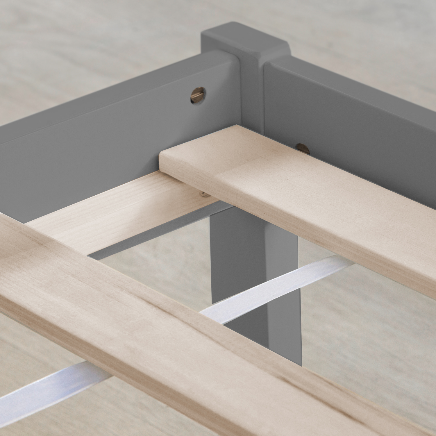 Pallet Bed 90x200 cm Gray | Single Bed | with Slatted Frame | Wood | Kids Youth Guest Bedroom