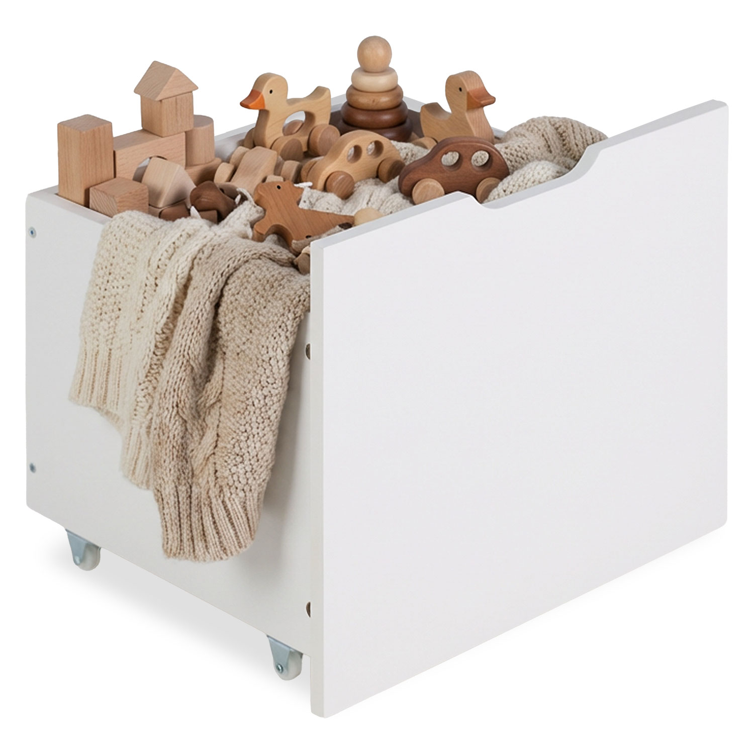 Under Bed Storage for Cabin Bed Wooden Bed Drawer White Below Bed Storage Unit Organizer Pull-out Bed Box