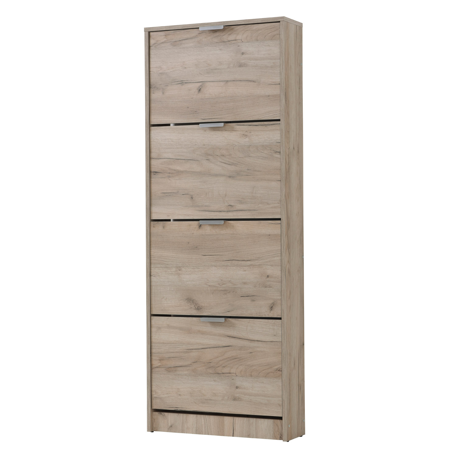 Shoe Rack Shoe Storage Shoe Cabinet Shoe Cupboard Wooden Grey Oak 4 Tier Shoe Tipper