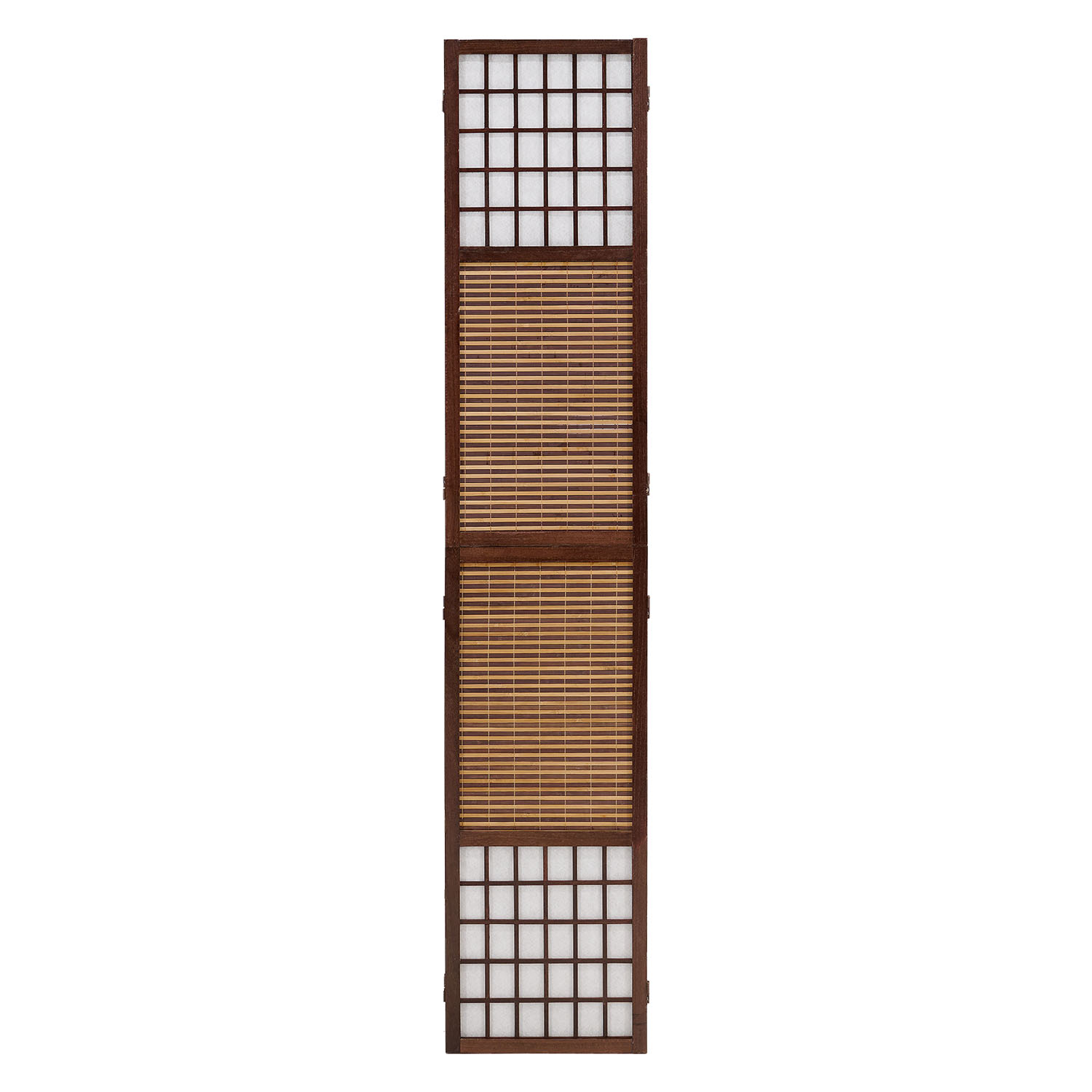 Brown 3-panel folding screen – bamboo & shoji rice paper, 200 cm