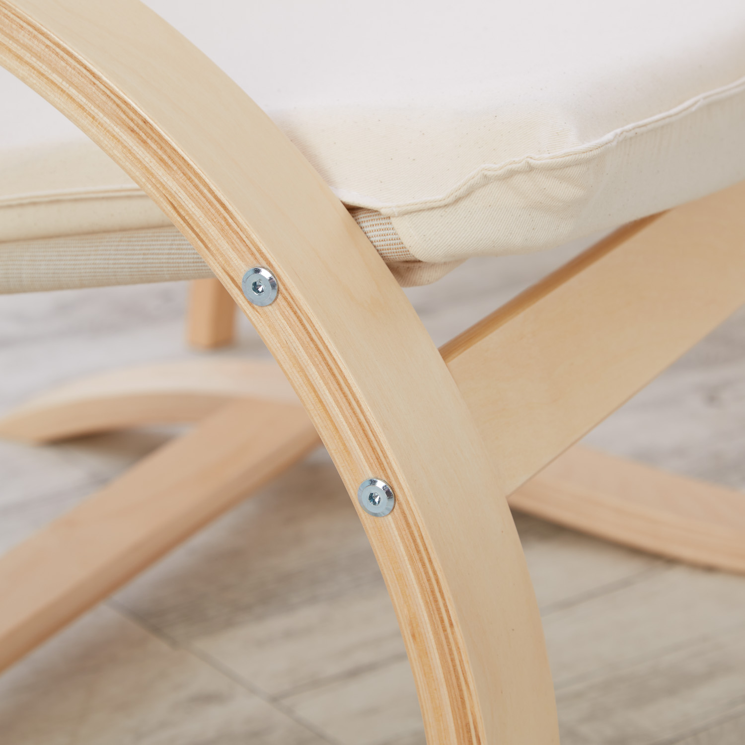 Relaxsessel Natur | without Footrest | Natural Wood | Glider Rocking Chair Nursing Chair Recliner