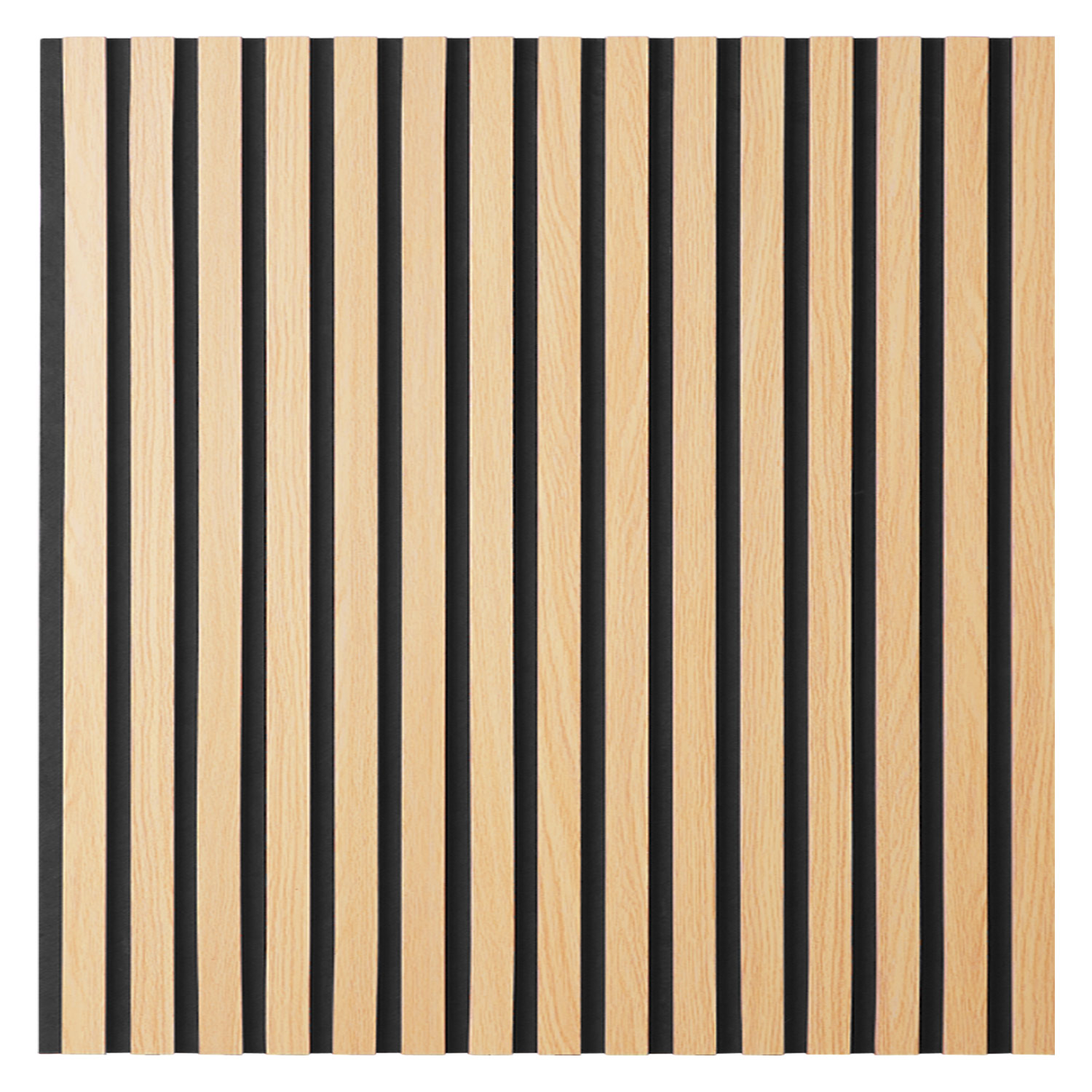 Acoustic Panels Wall Panels 60 x 60 cm Natural Oak | Wood | 4-piece Set | 3D Strips